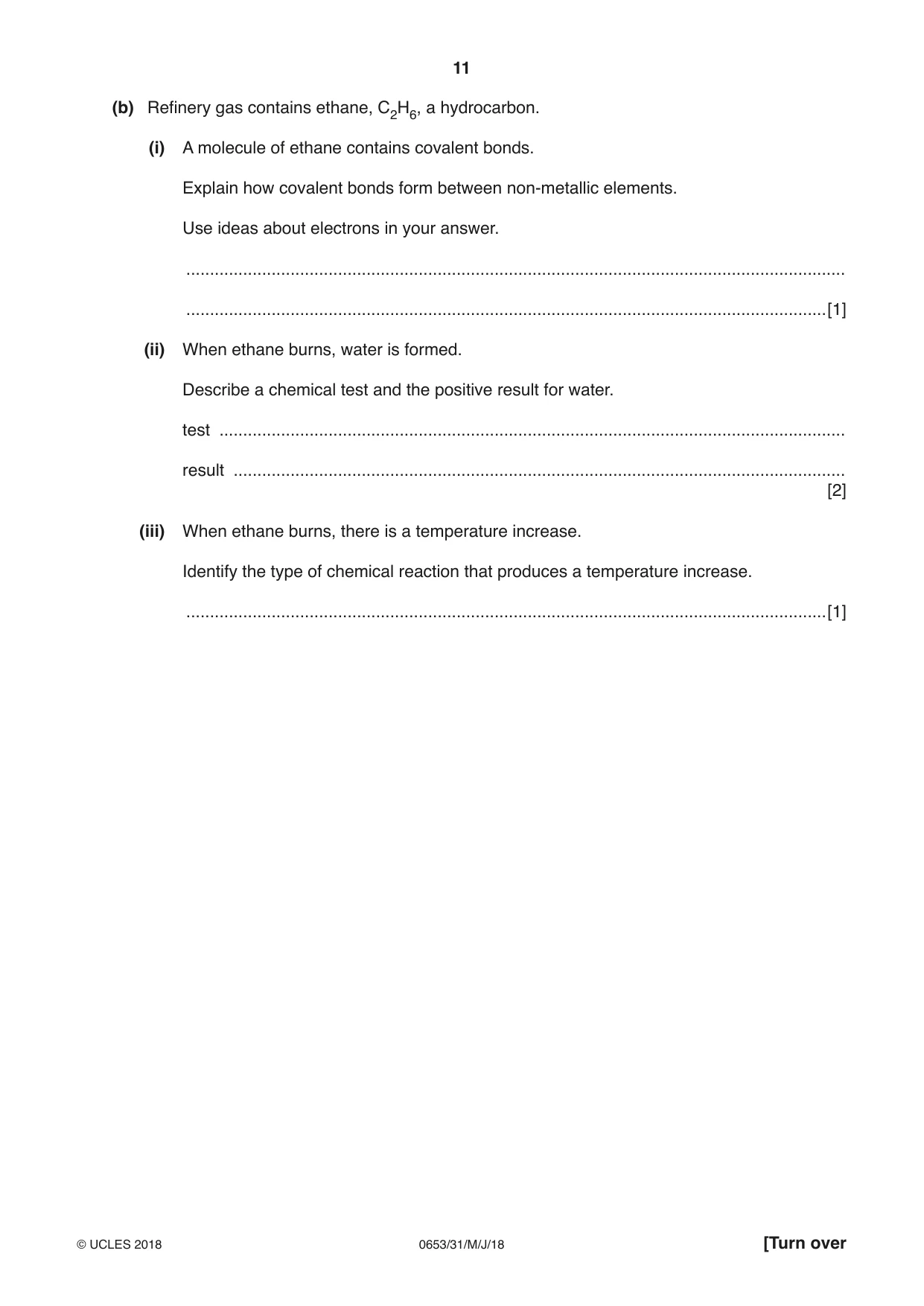 Cambridge IGCSE Science - Combined 0653 2018 May/June Paper 3 · Variant 1 question paper, page 11 of 20
