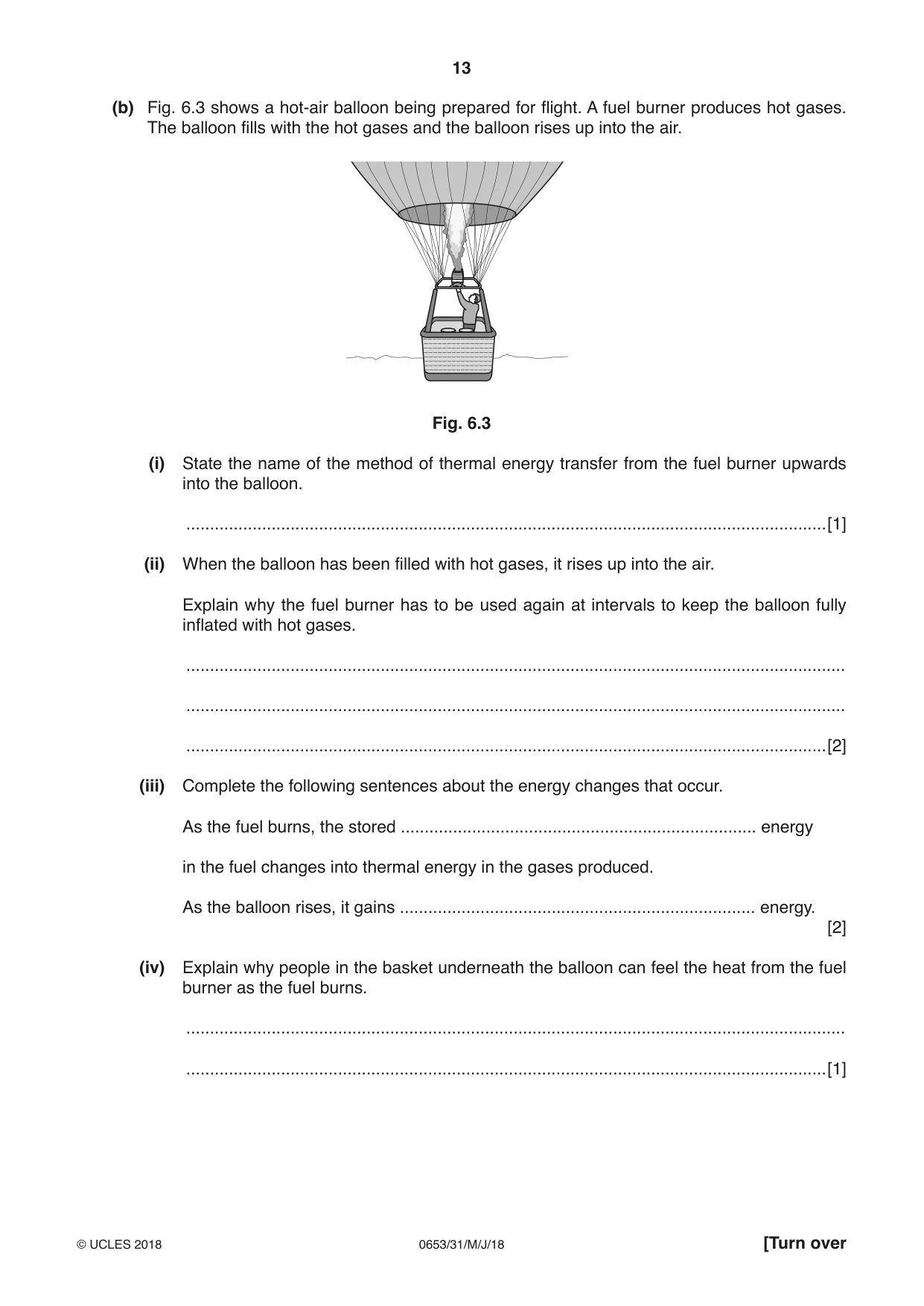 Cambridge IGCSE Science - Combined 0653 2018 May/June Paper 3 · Variant 1 question paper, page 13 of 20