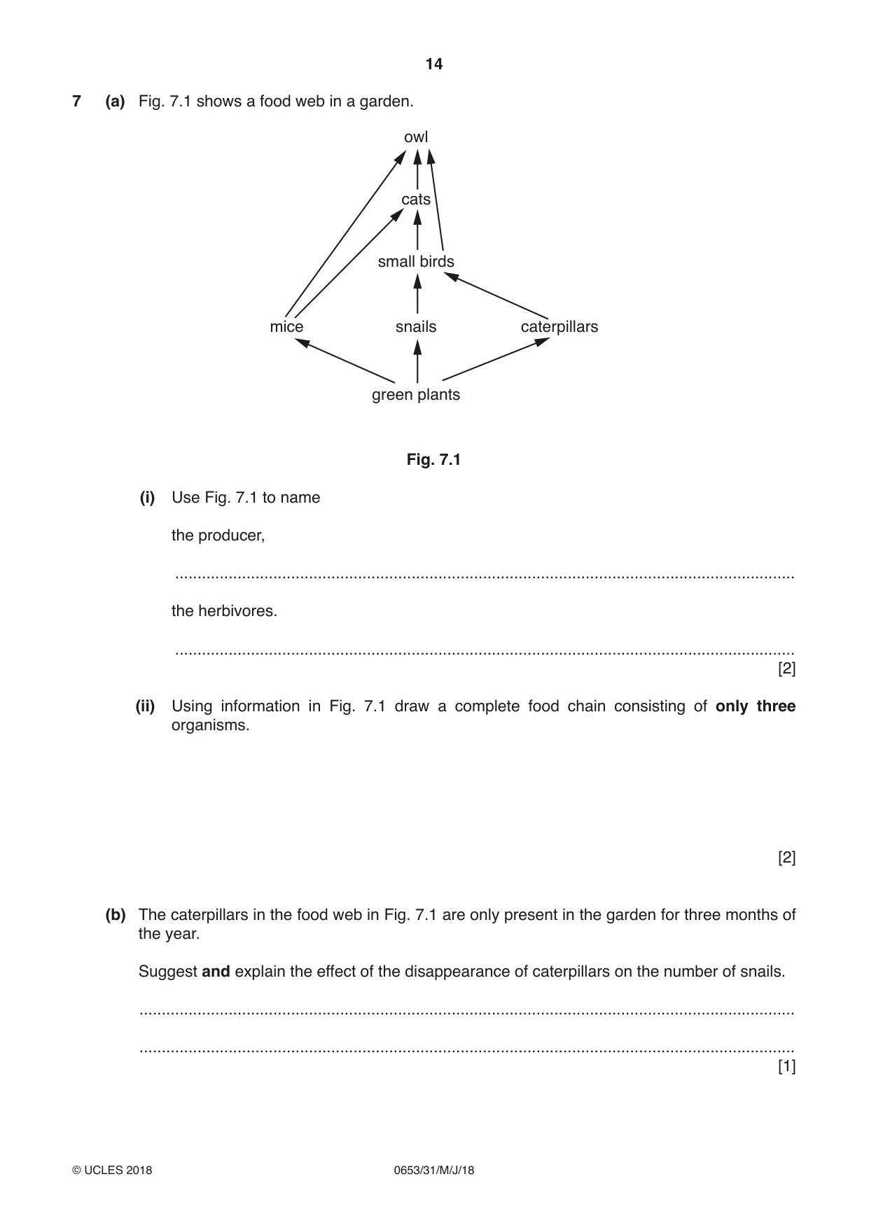 Cambridge IGCSE Science - Combined 0653 2018 May/June Paper 3 · Variant 1 question paper, page 14 of 20