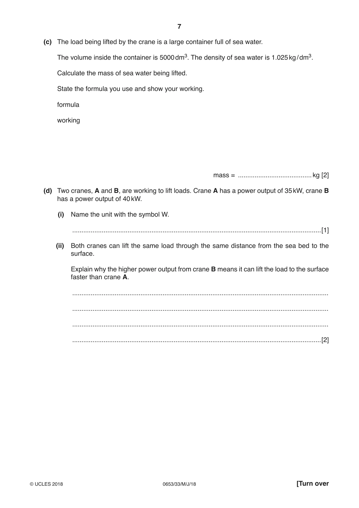 Cambridge IGCSE Science - Combined 0653 2018 May/June Paper 3 · Variant 3 question paper, page 7 of 24