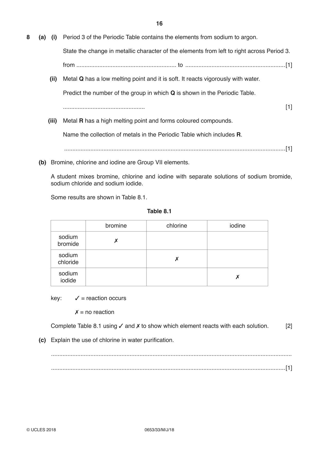Cambridge IGCSE Science - Combined 0653 2018 May/June Paper 3 · Variant 3 question paper, page 16 of 24