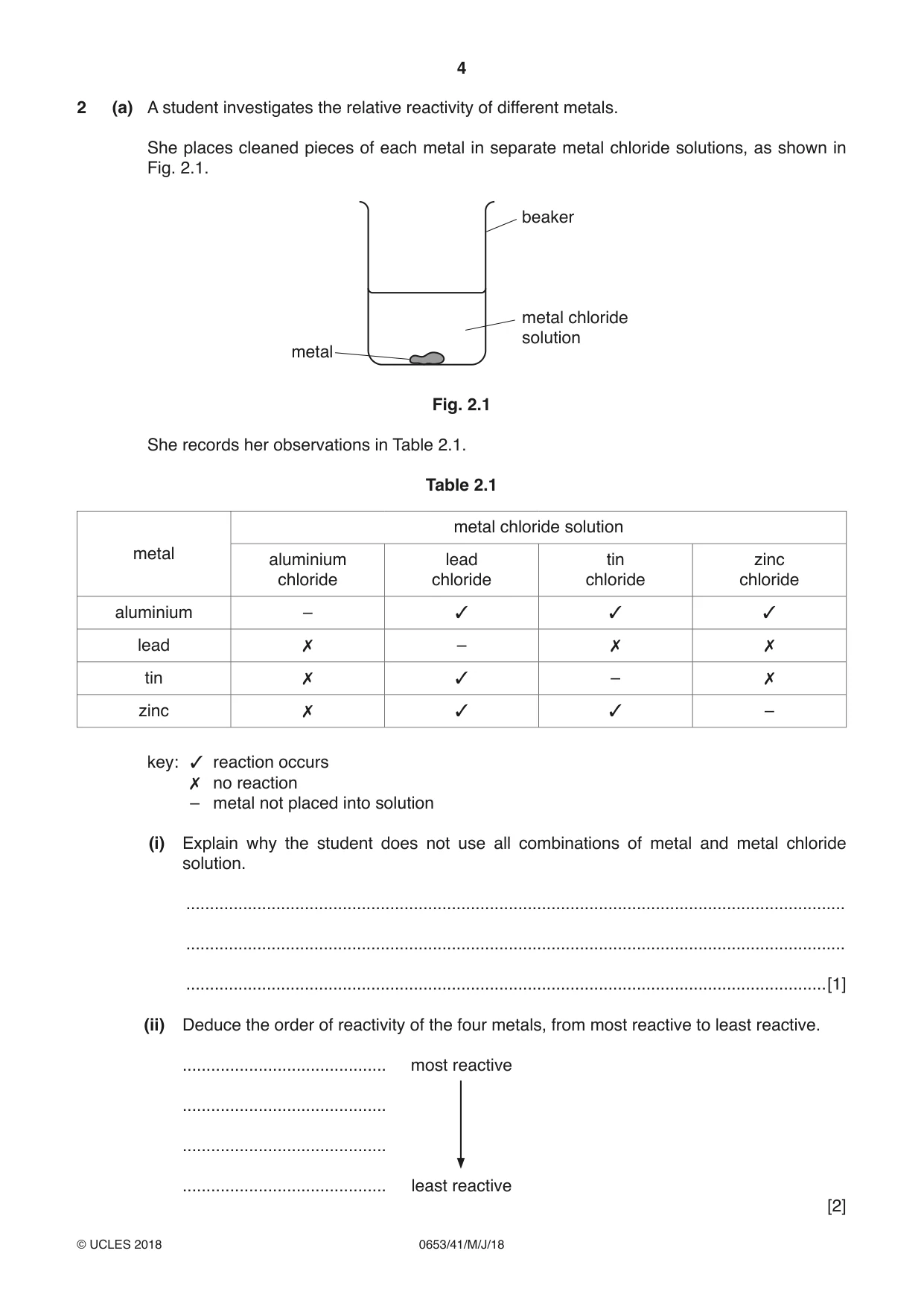 Cambridge IGCSE Science - Combined 0653 2018 May/June Paper 4 · Variant 1 question paper, page 4 of 20