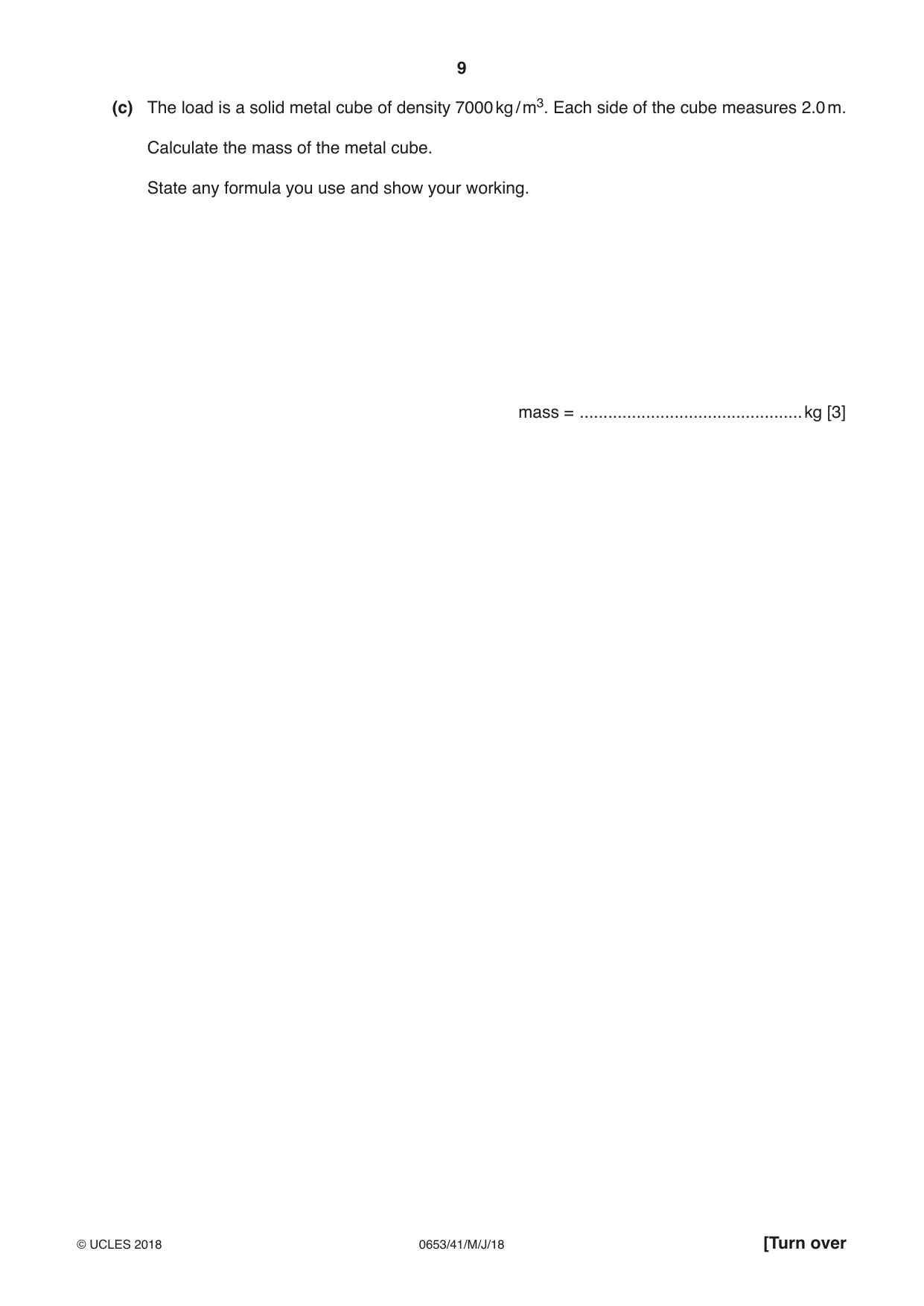 Cambridge IGCSE Science - Combined 0653 2018 May/June Paper 4 · Variant 1 question paper, page 9 of 20