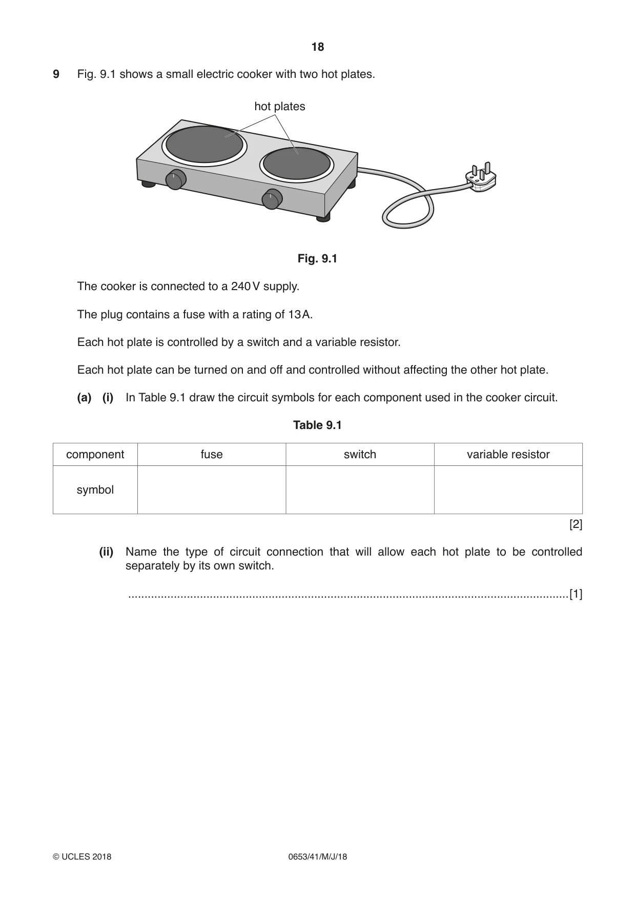 Cambridge IGCSE Science - Combined 0653 2018 May/June Paper 4 · Variant 1 question paper, page 18 of 20
