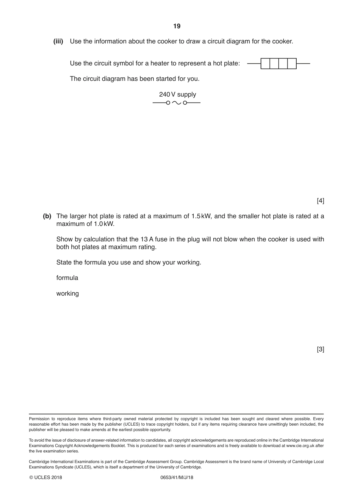 Cambridge IGCSE Science - Combined 0653 2018 May/June Paper 4 · Variant 1 question paper, page 19 of 20