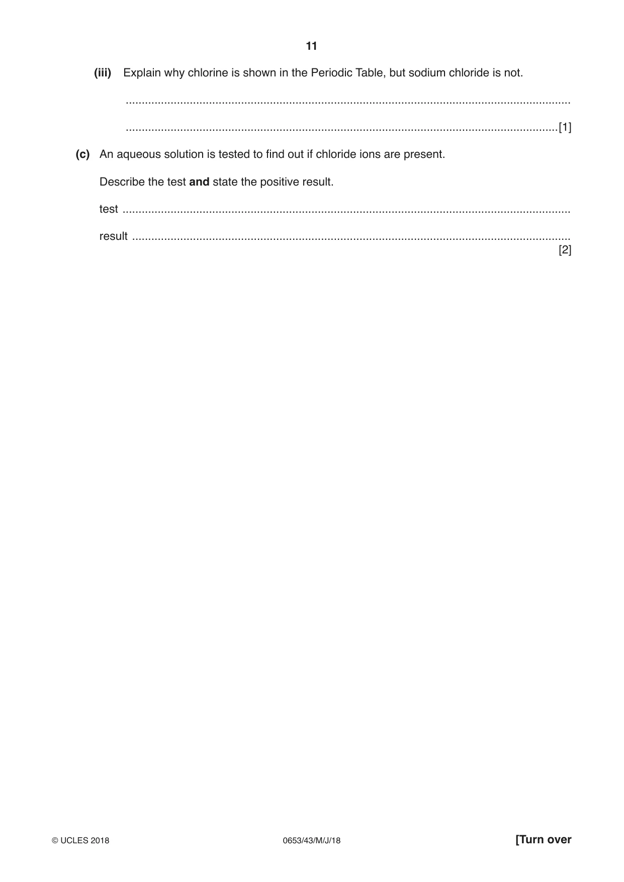 Cambridge IGCSE Science - Combined 0653 2018 May/June Paper 4 · Variant 3 question paper, page 11 of 20