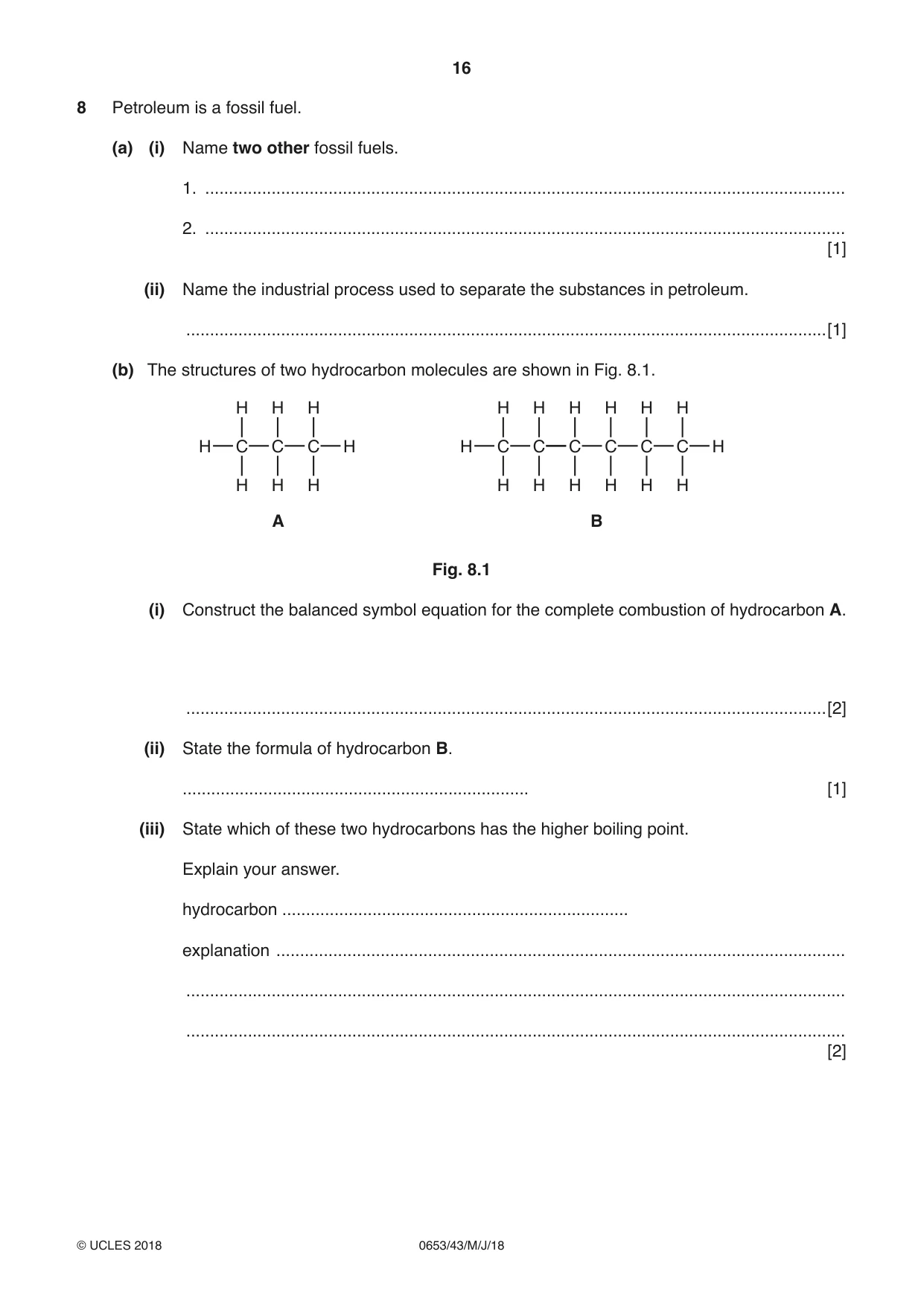 Cambridge IGCSE Science - Combined 0653 2018 May/June Paper 4 · Variant 3 question paper, page 16 of 20