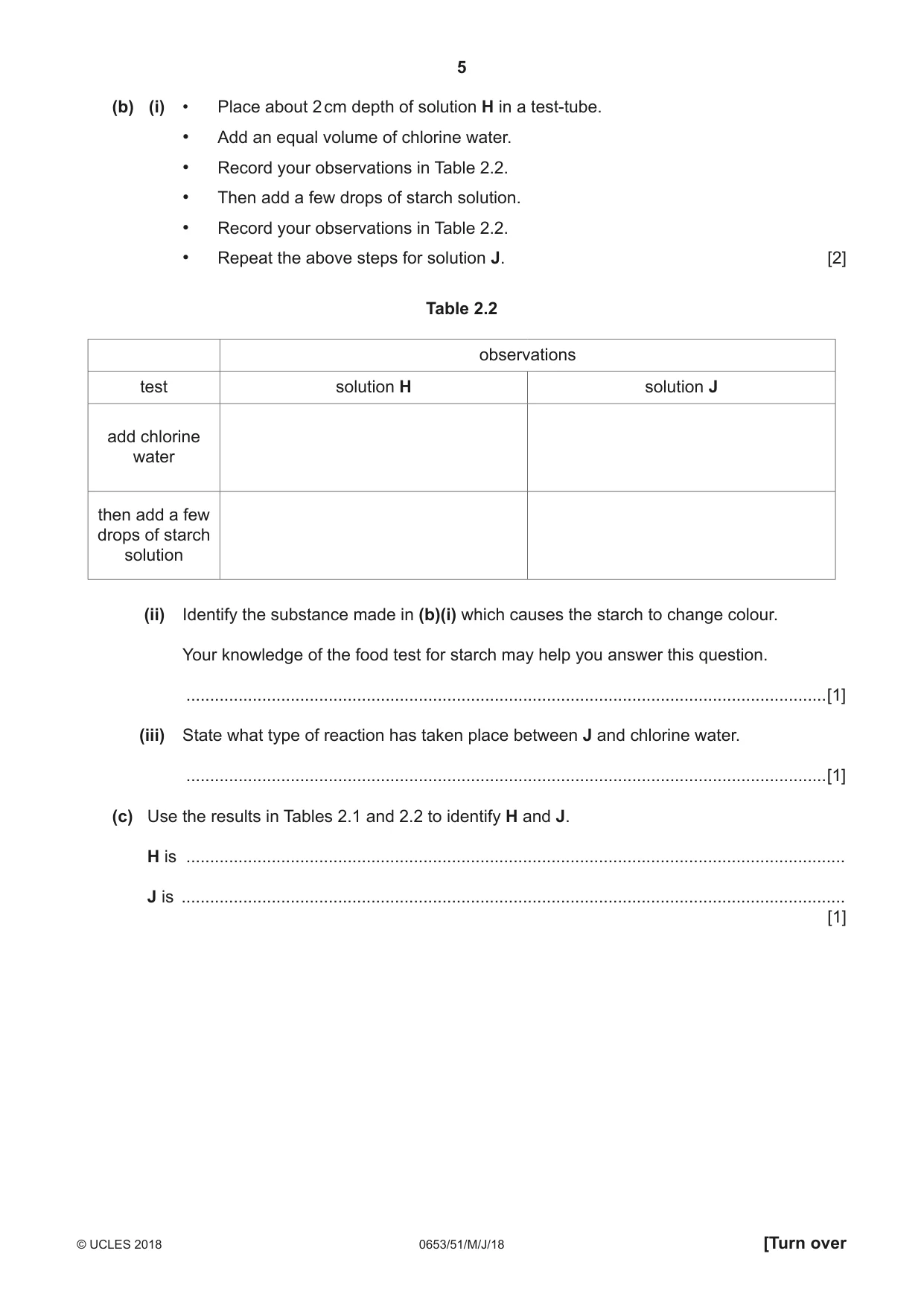 Cambridge IGCSE Science - Combined 0653 2018 May/June Paper 5 · Variant 1 question paper, page 5 of 8