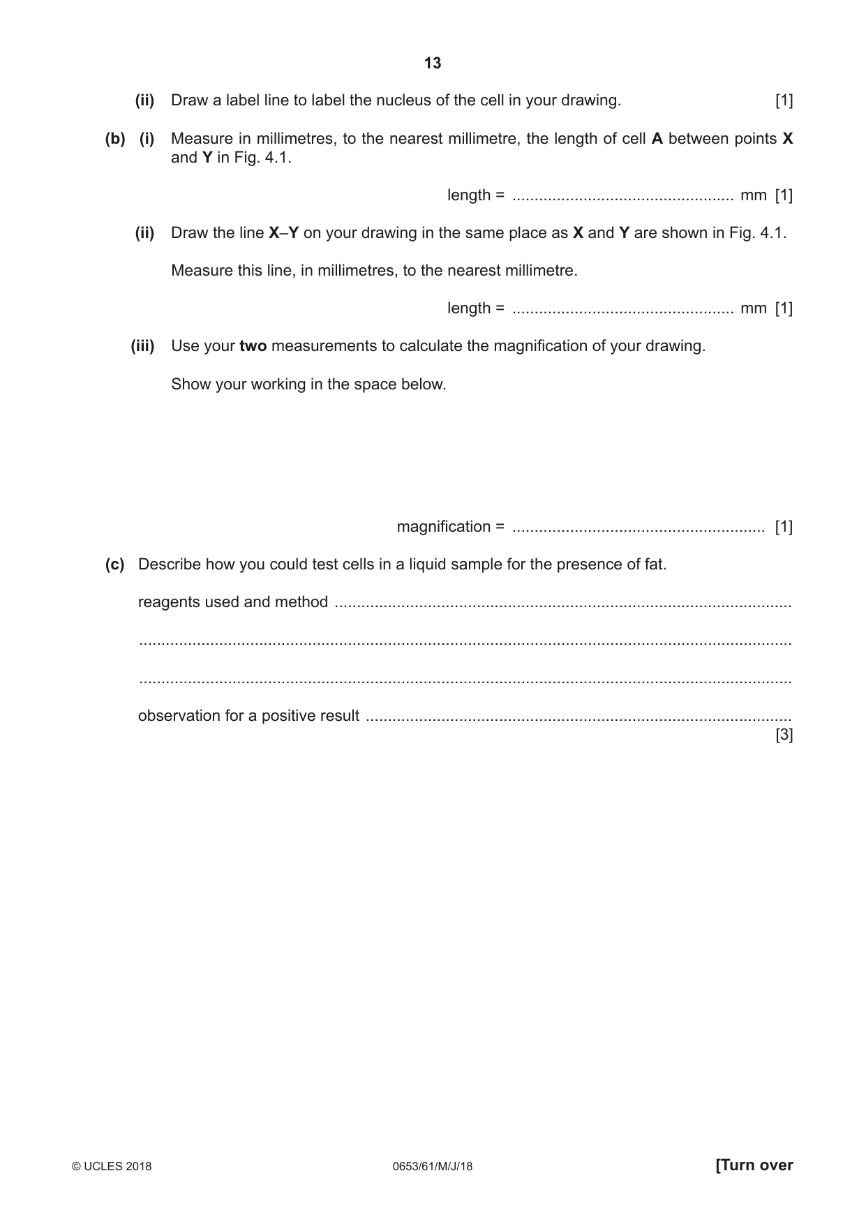 Cambridge IGCSE Science - Combined 0653 2018 May/June Paper 6 · Variant 1 question paper, page 13 of 20