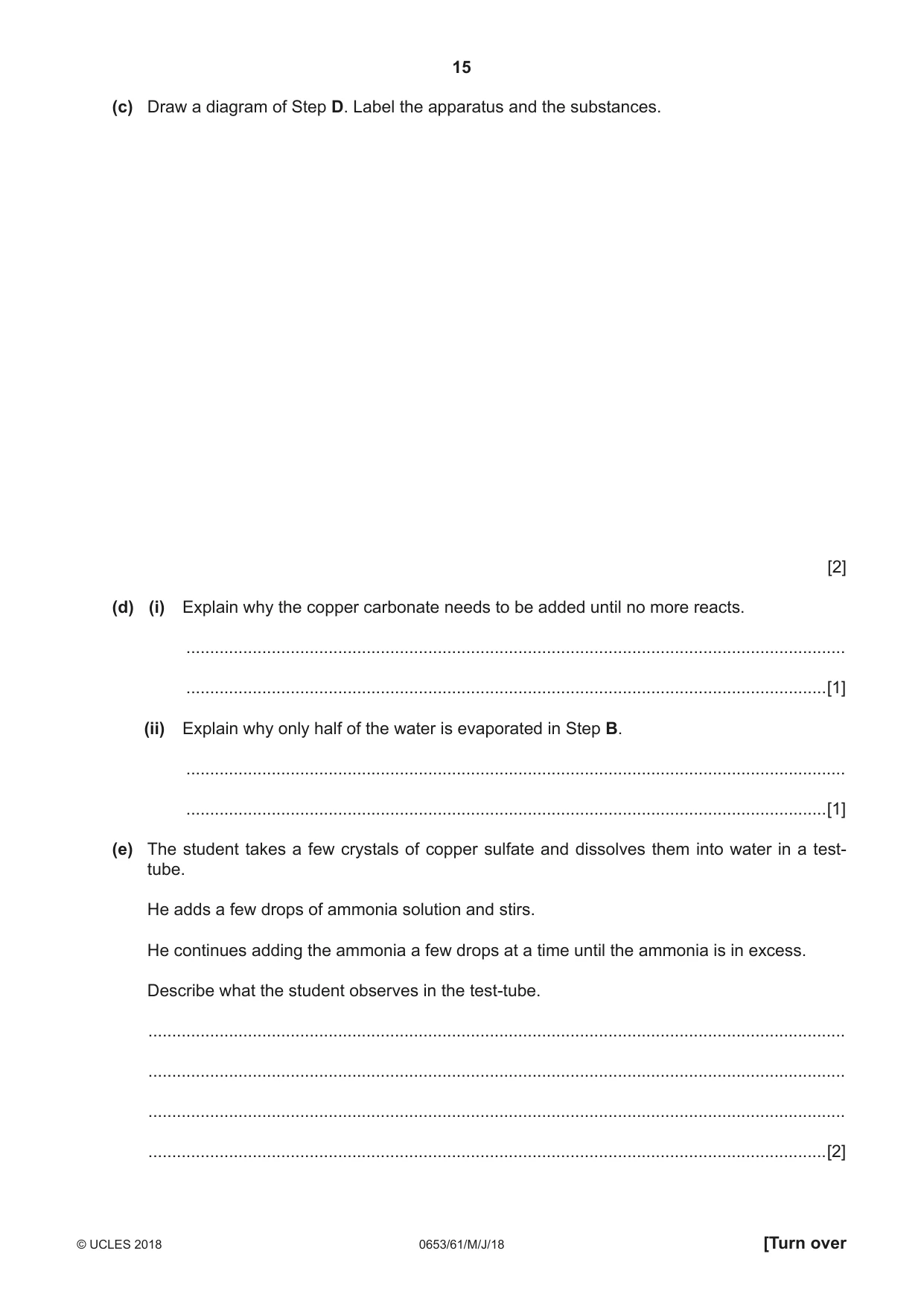 Cambridge IGCSE Science - Combined 0653 2018 May/June Paper 6 · Variant 1 question paper, page 15 of 20