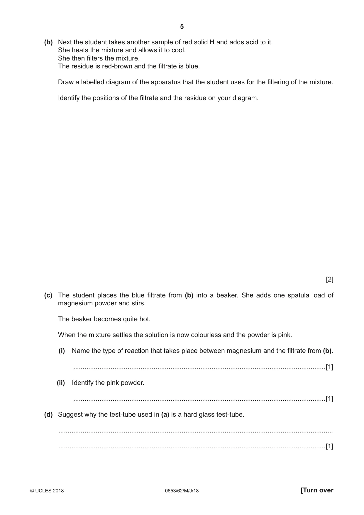 Cambridge IGCSE Science - Combined 0653 2018 May/June Paper 6 · Variant 2 question paper, page 5 of 20