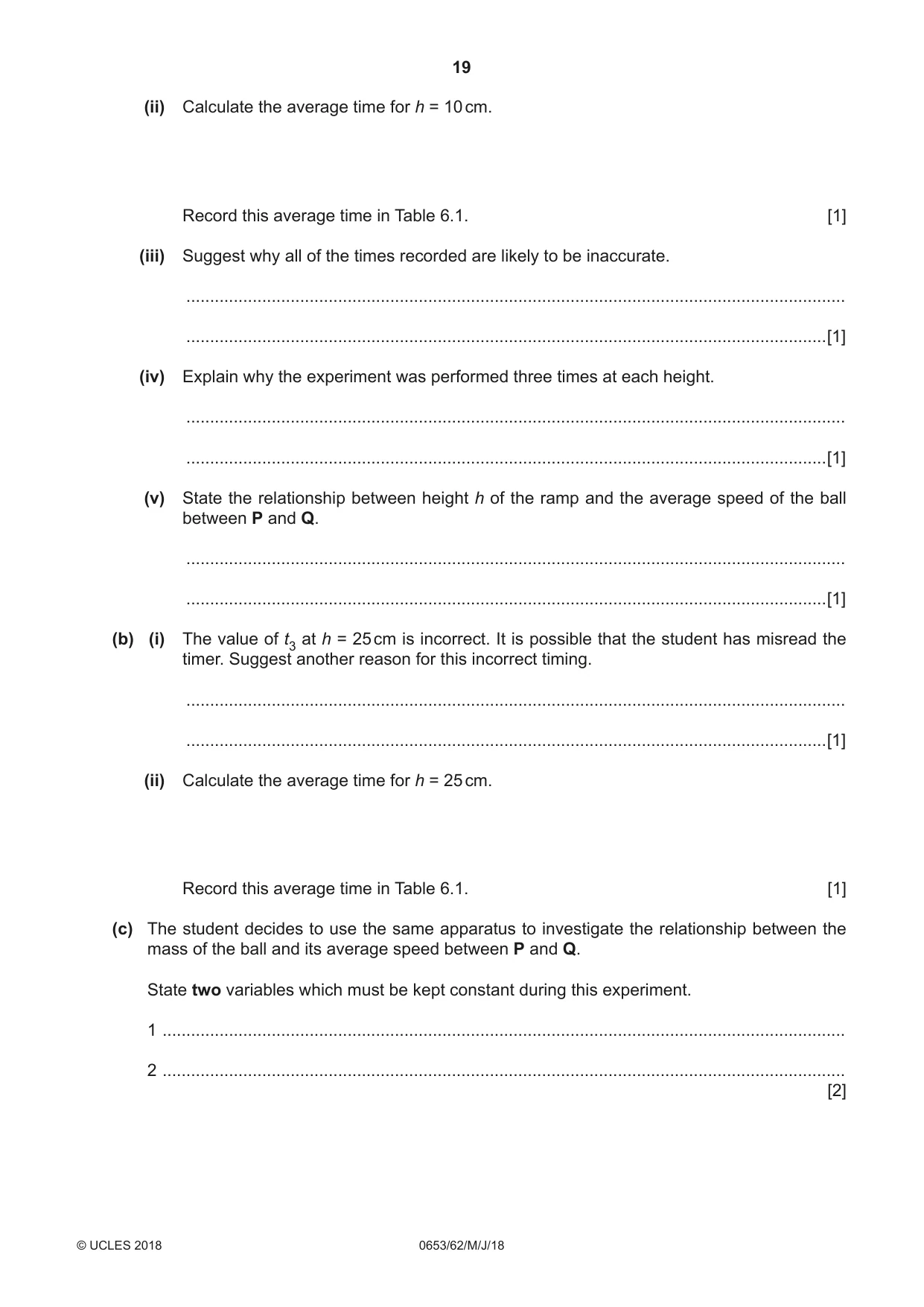 Cambridge IGCSE Science - Combined 0653 2018 May/June Paper 6 · Variant 2 question paper, page 19 of 20