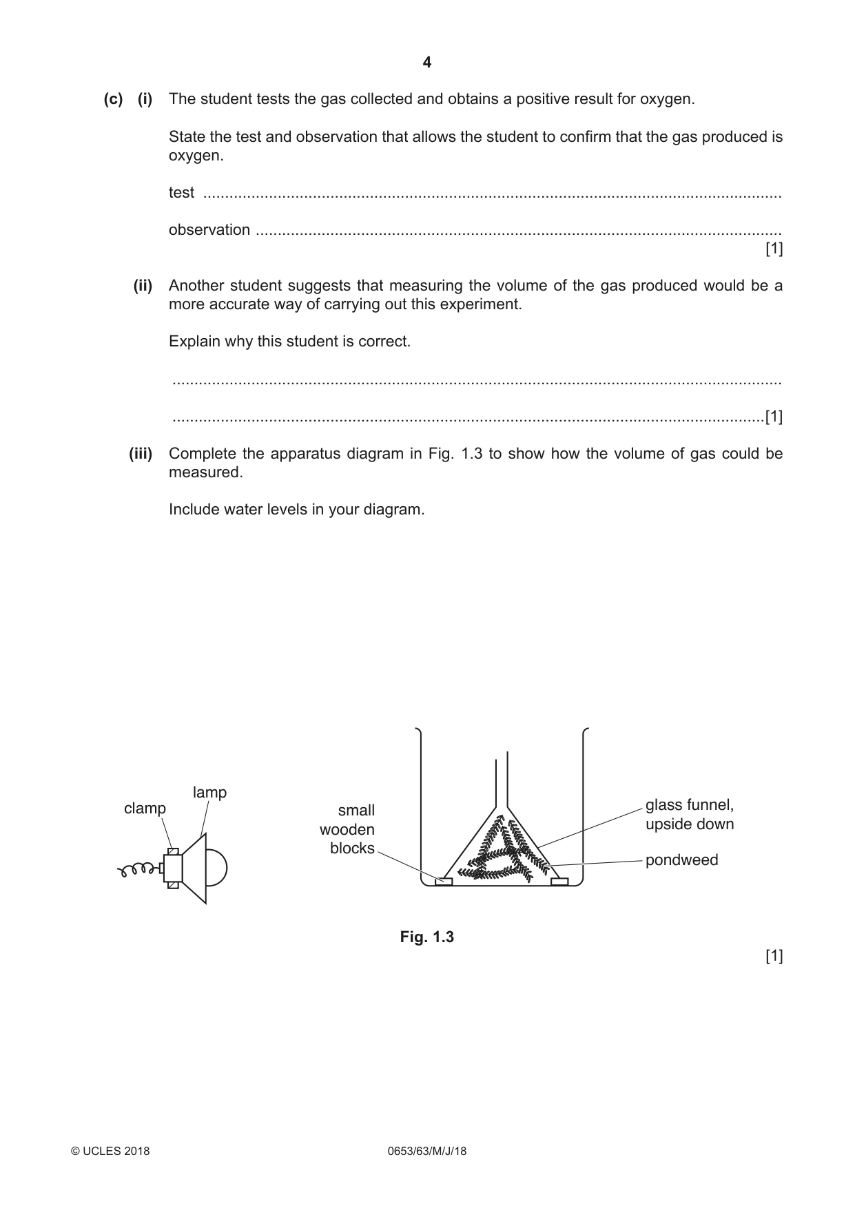 Cambridge IGCSE Science - Combined 0653 2018 May/June Paper 6 · Variant 3 question paper, page 4 of 20
