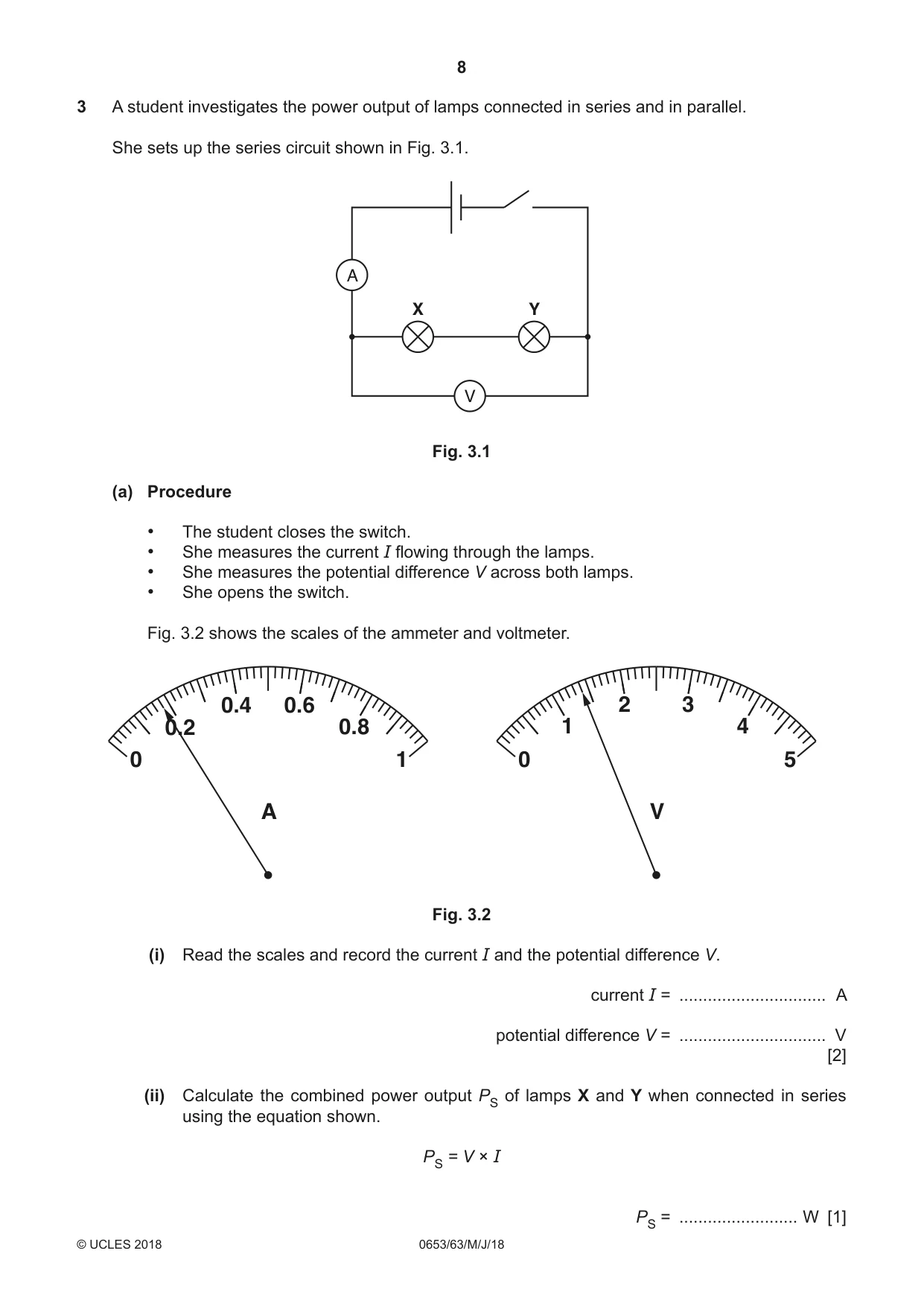 Cambridge IGCSE Science - Combined 0653 2018 May/June Paper 6 · Variant 3 question paper, page 8 of 20