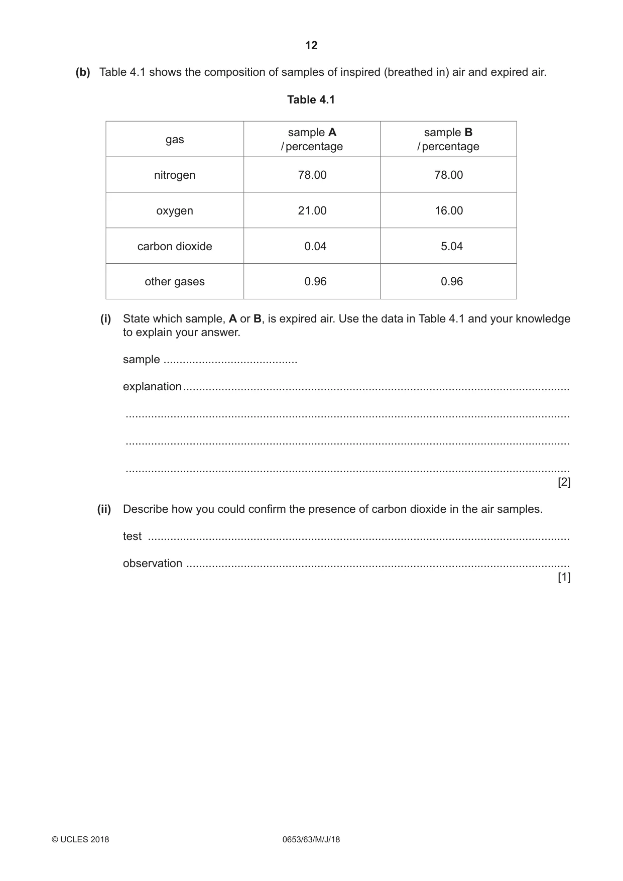 Cambridge IGCSE Science - Combined 0653 2018 May/June Paper 6 · Variant 3 question paper, page 12 of 20