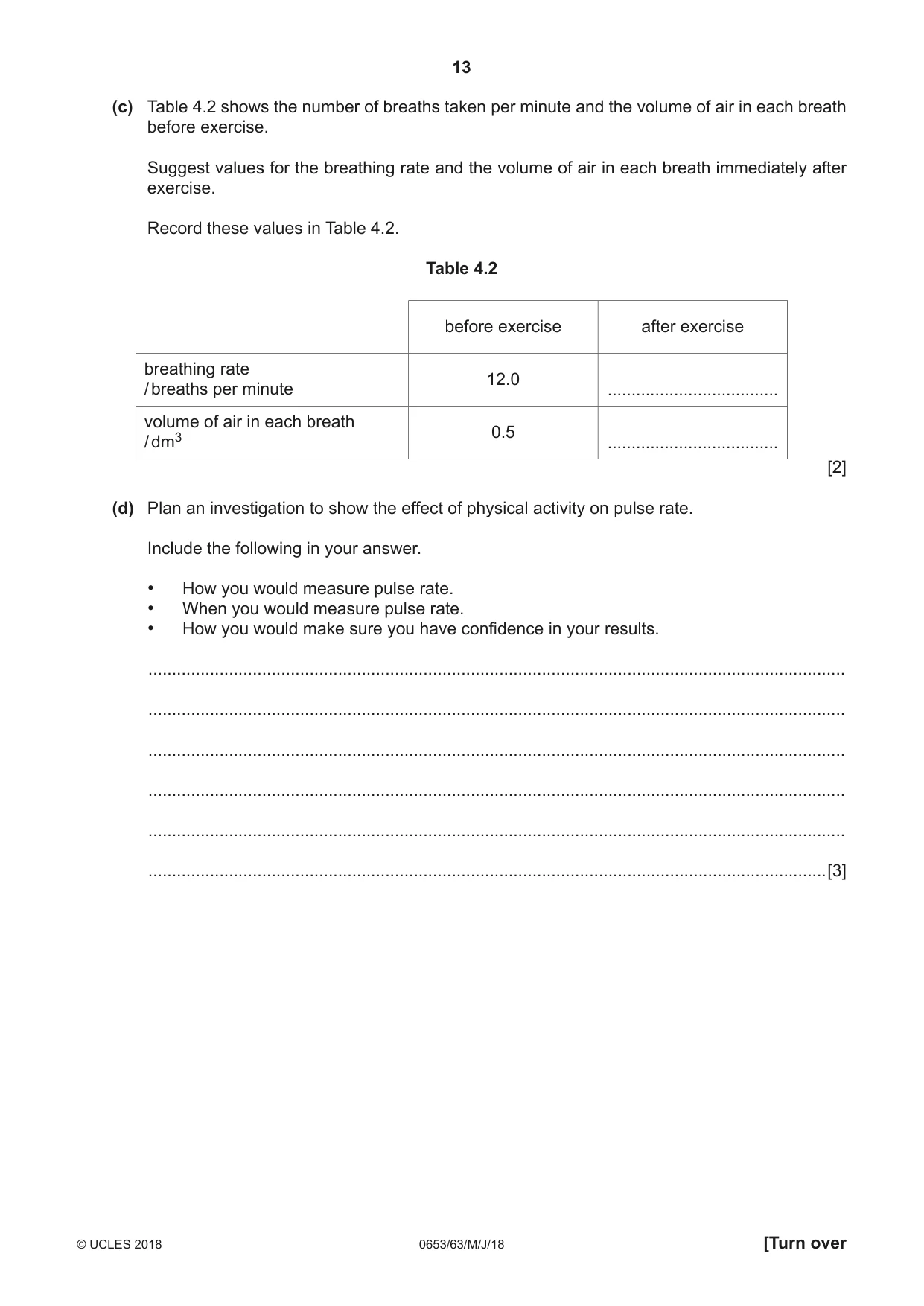 Cambridge IGCSE Science - Combined 0653 2018 May/June Paper 6 · Variant 3 question paper, page 13 of 20