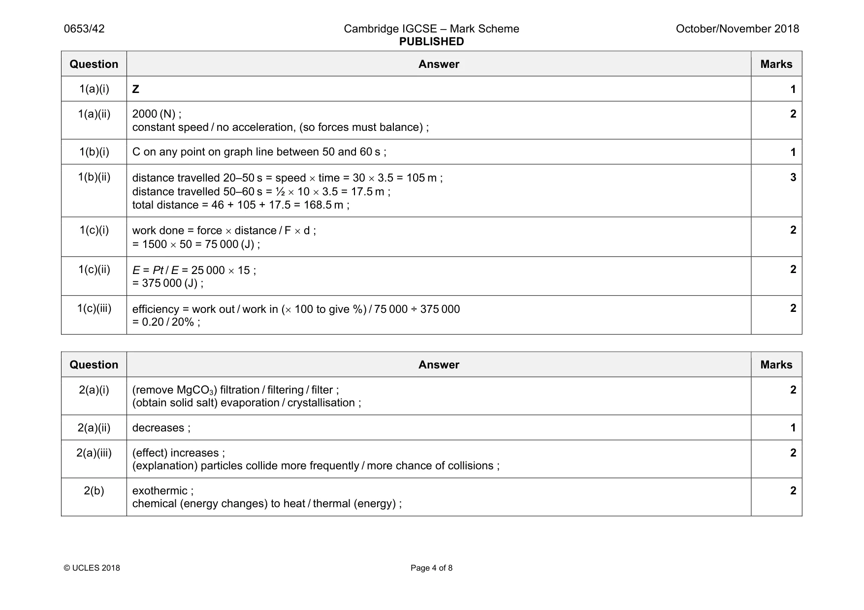 Mark scheme, page 4 of 8