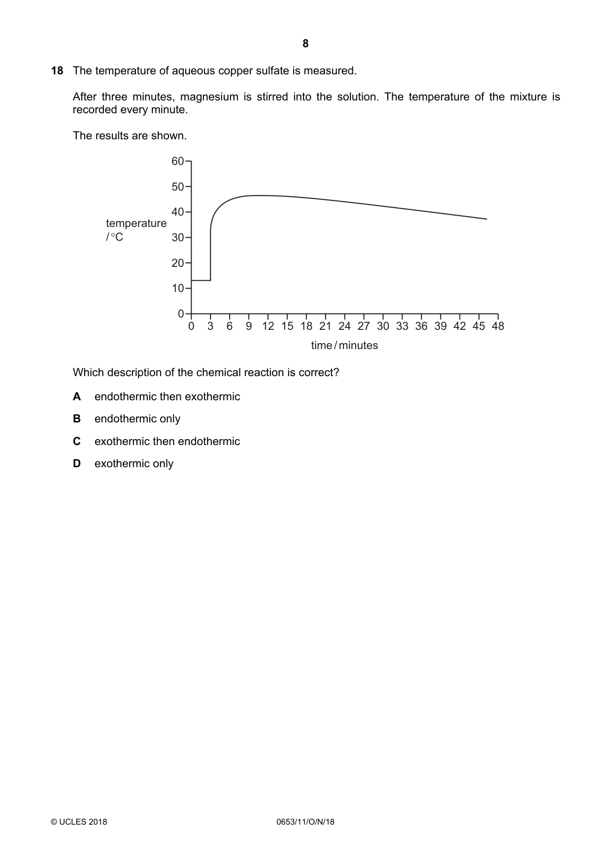 Cambridge IGCSE Science - Combined 0653 2018 Oct/Nov Paper 1 · Variant 1 question paper, page 8 of 20