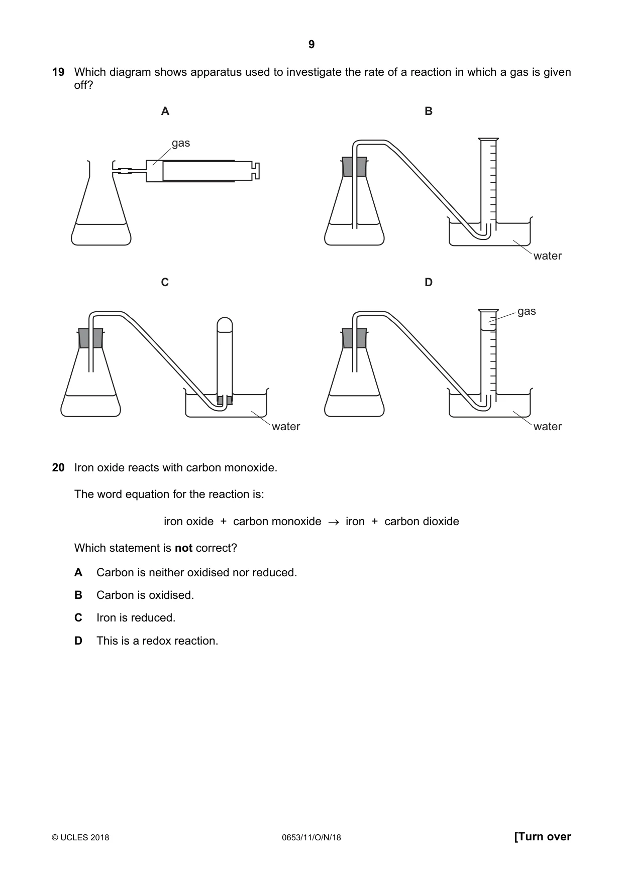 Cambridge IGCSE Science - Combined 0653 2018 Oct/Nov Paper 1 · Variant 1 question paper, page 9 of 20