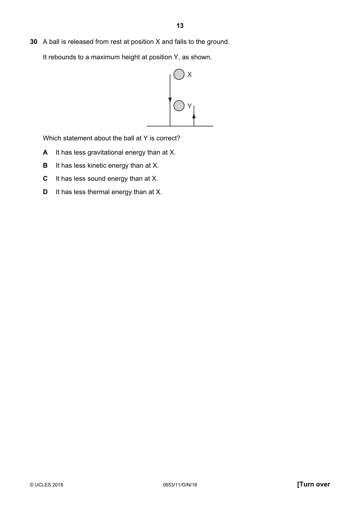 Cambridge IGCSE Science - Combined 0653 2018 Oct/Nov Paper 1 · Variant 1 question paper, page 13 of 20