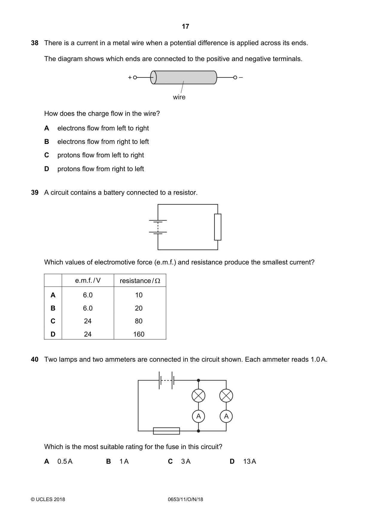 Cambridge IGCSE Science - Combined 0653 2018 Oct/Nov Paper 1 · Variant 1 question paper, page 17 of 20