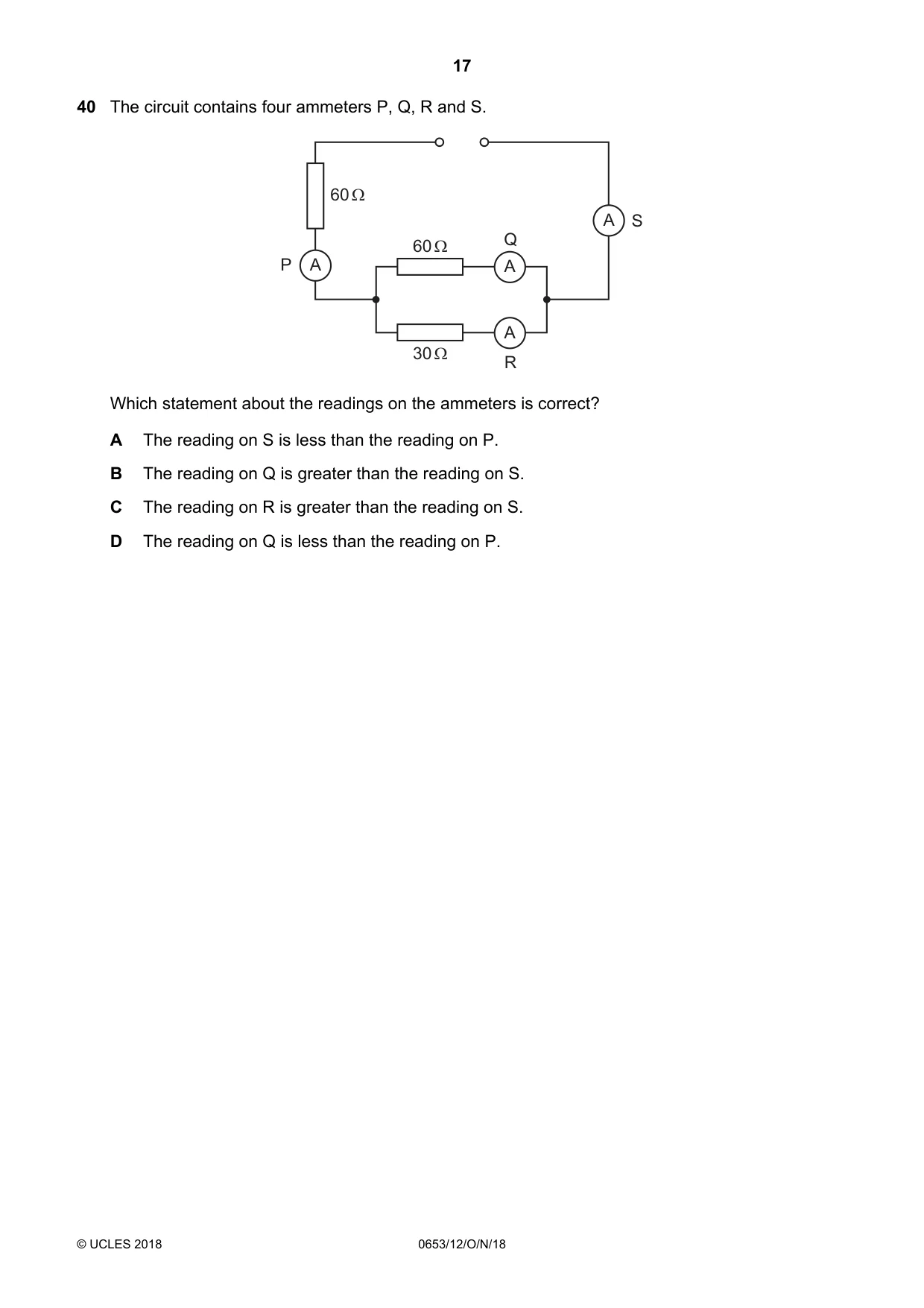 Cambridge IGCSE Science - Combined 0653 2018 Oct/Nov Paper 1 · Variant 2 question paper, page 17 of 20