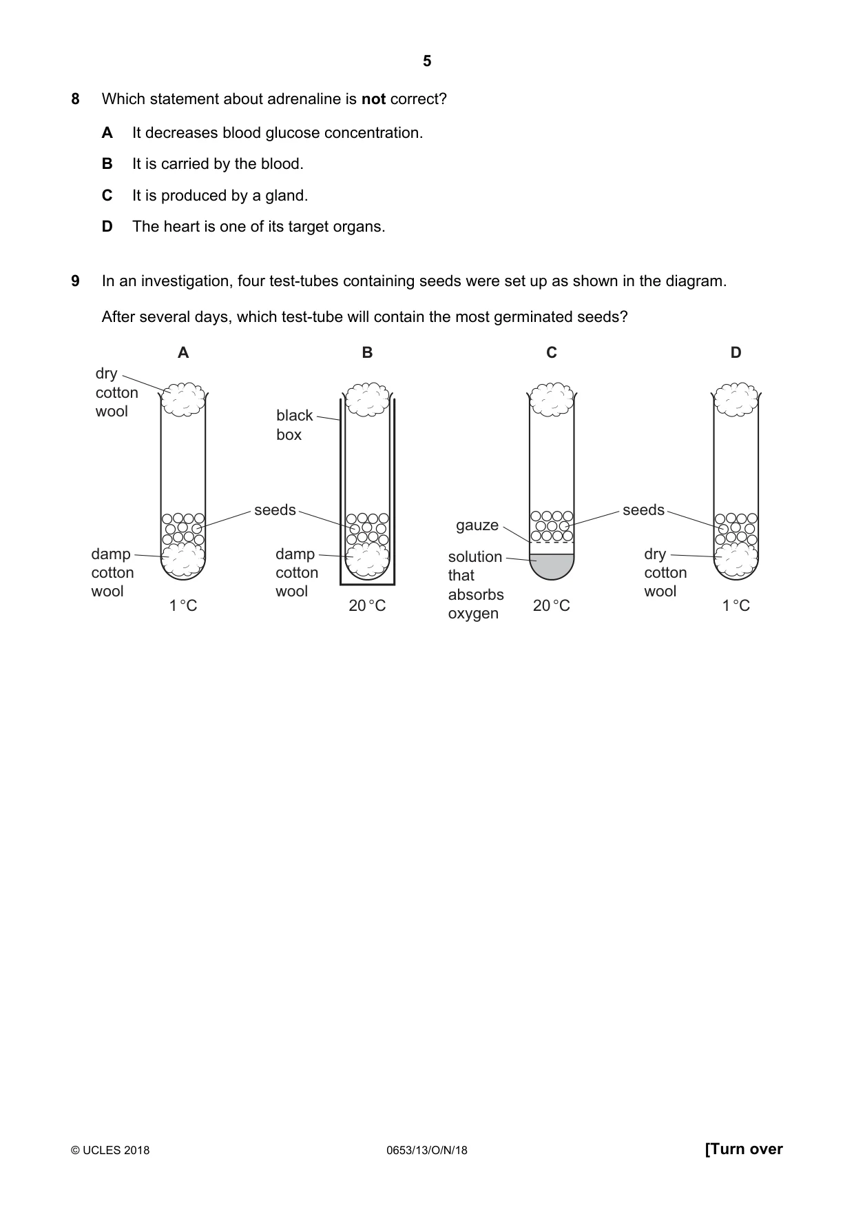 Cambridge IGCSE Science - Combined 0653 2018 Oct/Nov Paper 1 · Variant 3 question paper, page 5 of 20