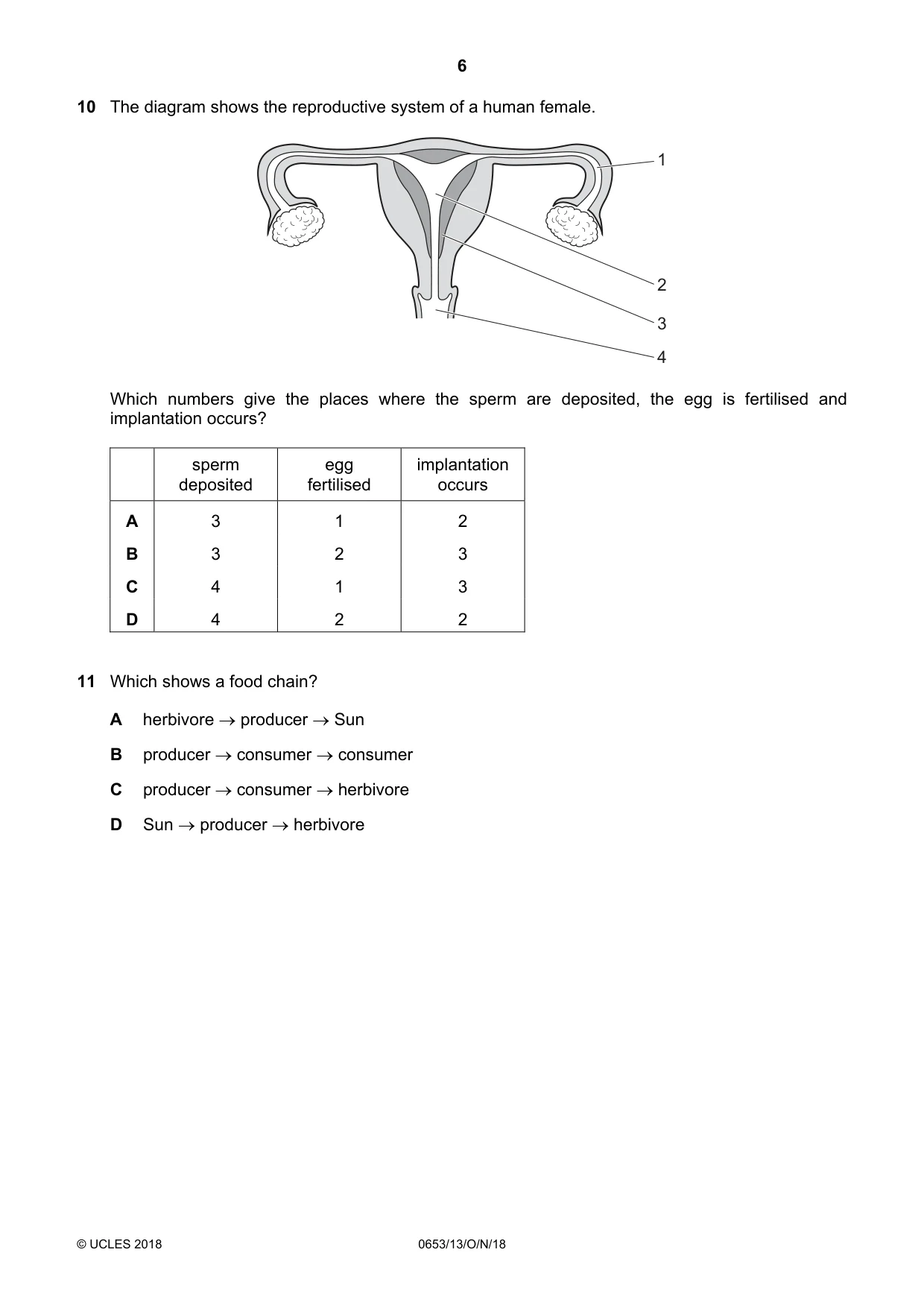 Cambridge IGCSE Science - Combined 0653 2018 Oct/Nov Paper 1 · Variant 3 question paper, page 6 of 20