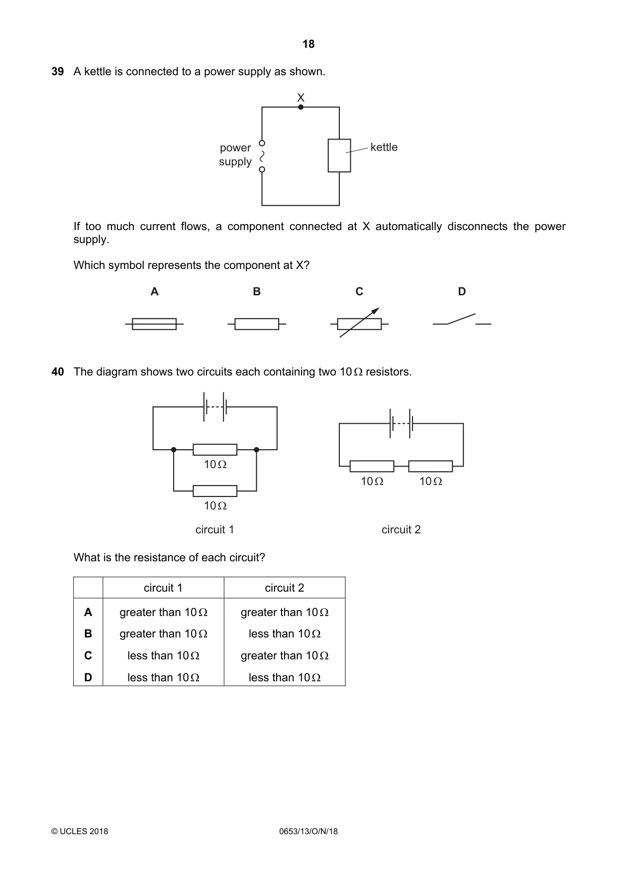 Cambridge IGCSE Science - Combined 0653 2018 Oct/Nov Paper 1 · Variant 3 question paper, page 18 of 20