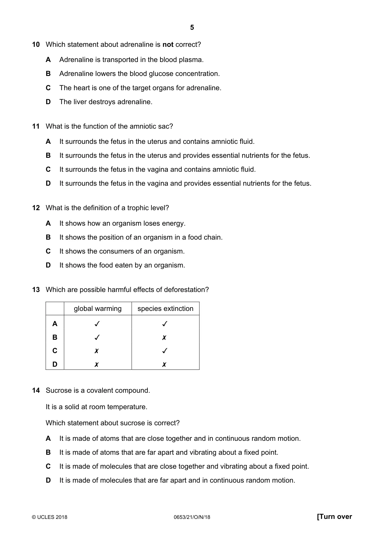 Cambridge IGCSE Science - Combined 0653 2018 Oct/Nov Paper 2 · Variant 1 question paper, page 5 of 16