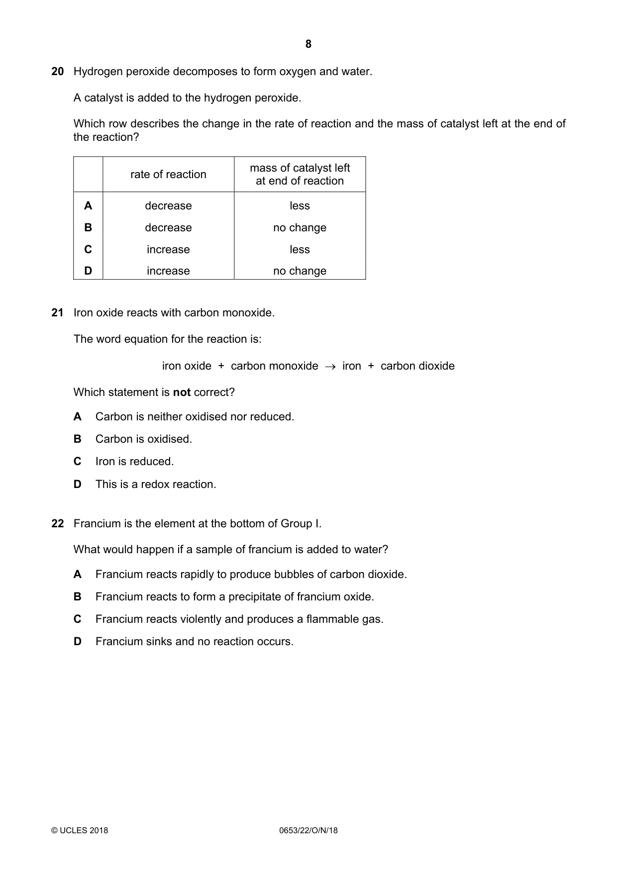 Cambridge IGCSE Science - Combined 0653 2018 Oct/Nov Paper 2 · Variant 2 question paper, page 8 of 16