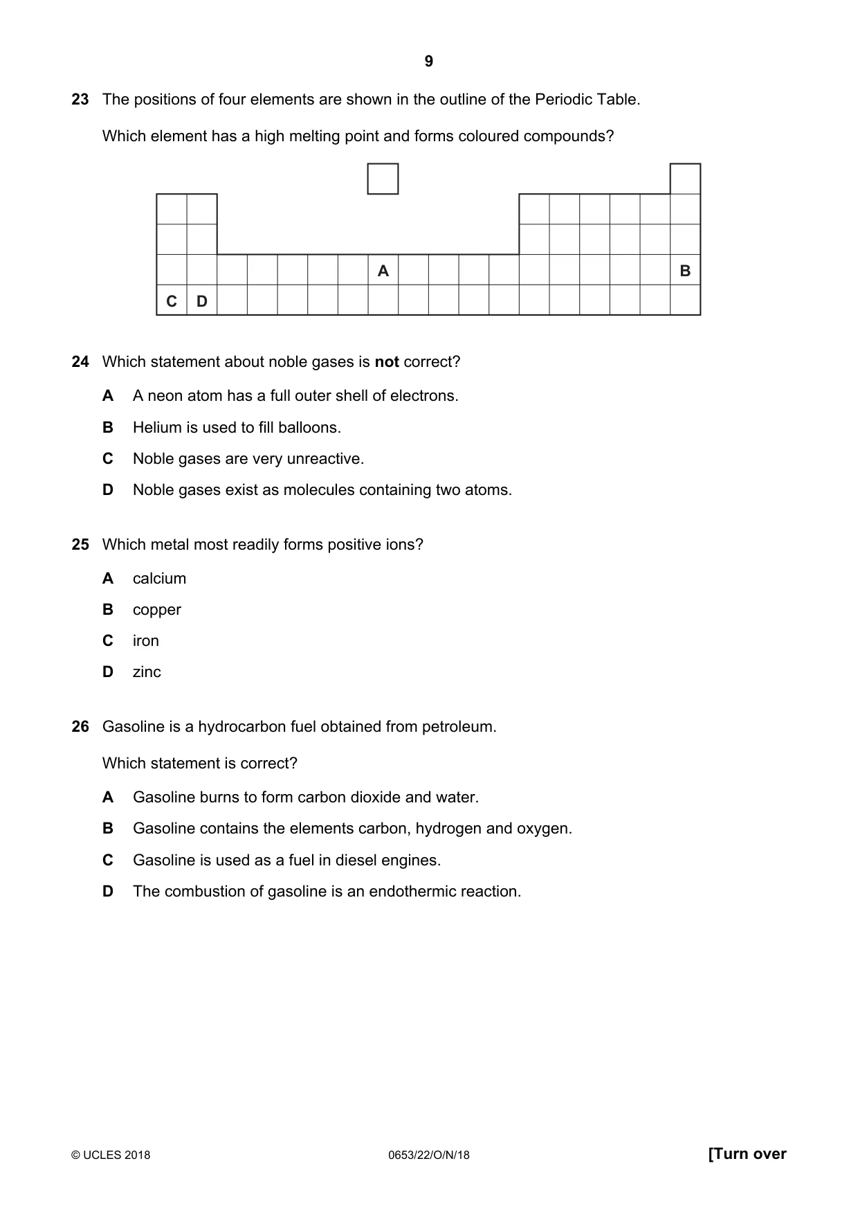 Cambridge IGCSE Science - Combined 0653 2018 Oct/Nov Paper 2 · Variant 2 question paper, page 9 of 16