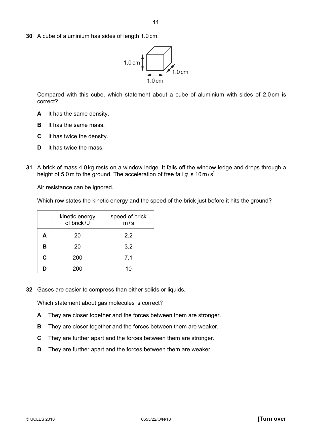 Cambridge IGCSE Science - Combined 0653 2018 Oct/Nov Paper 2 · Variant 2 question paper, page 11 of 16