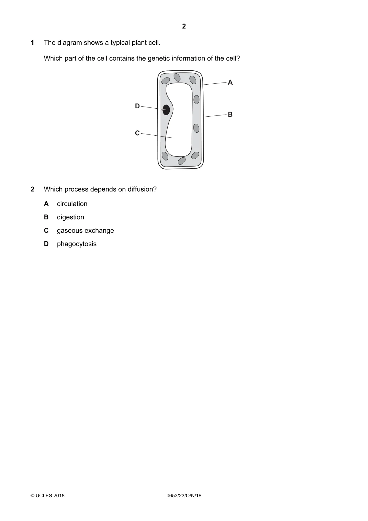Cambridge IGCSE Science - Combined 0653 2018 Oct/Nov Paper 2 · Variant 3 question paper, page 2 of 16
