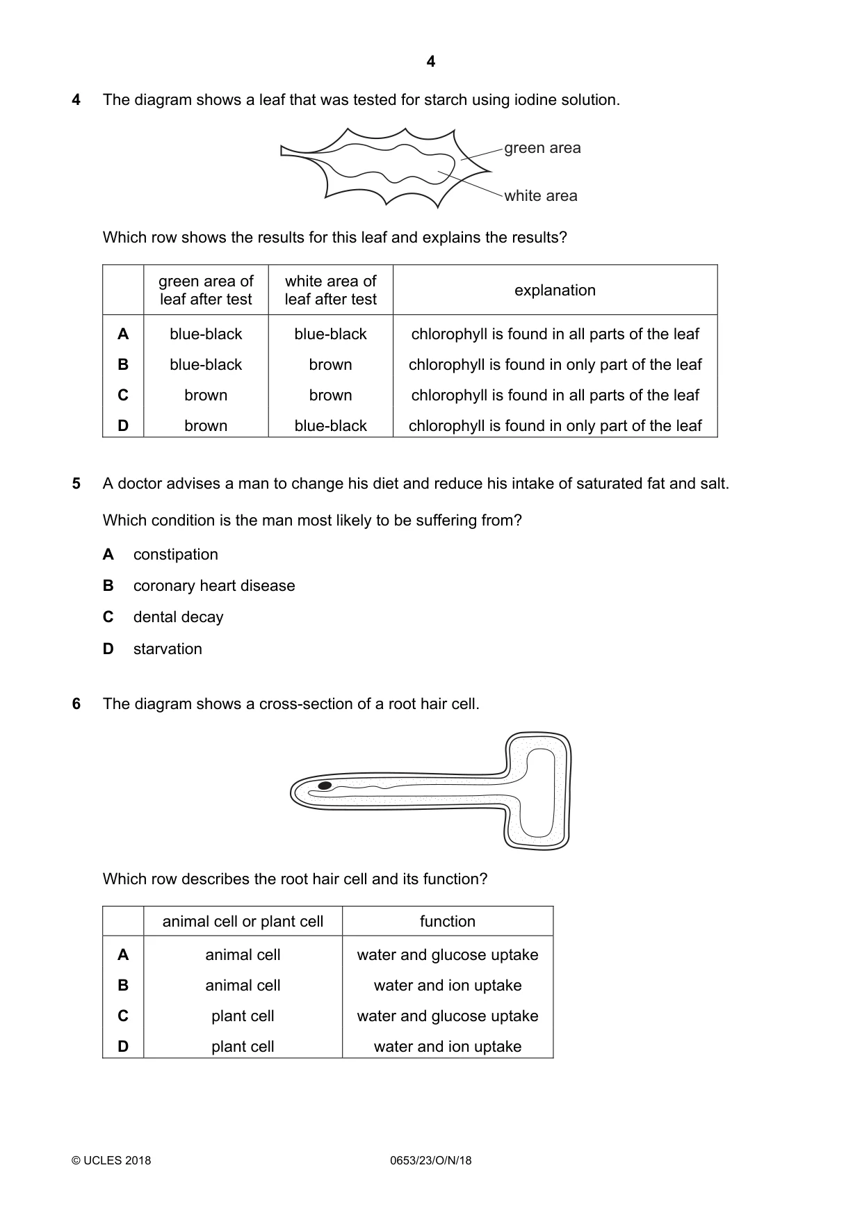 Cambridge IGCSE Science - Combined 0653 2018 Oct/Nov Paper 2 · Variant 3 question paper, page 4 of 16