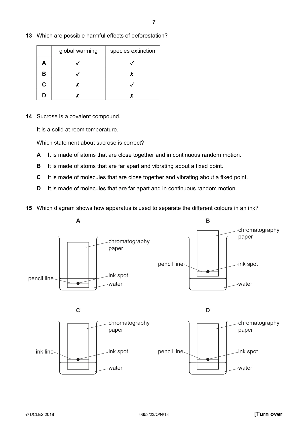Cambridge IGCSE Science - Combined 0653 2018 Oct/Nov Paper 2 · Variant 3 question paper, page 7 of 16