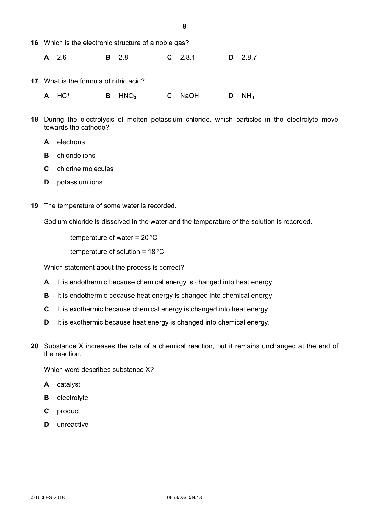 Cambridge IGCSE Science - Combined 0653 2018 Oct/Nov Paper 2 · Variant 3 question paper, page 8 of 16