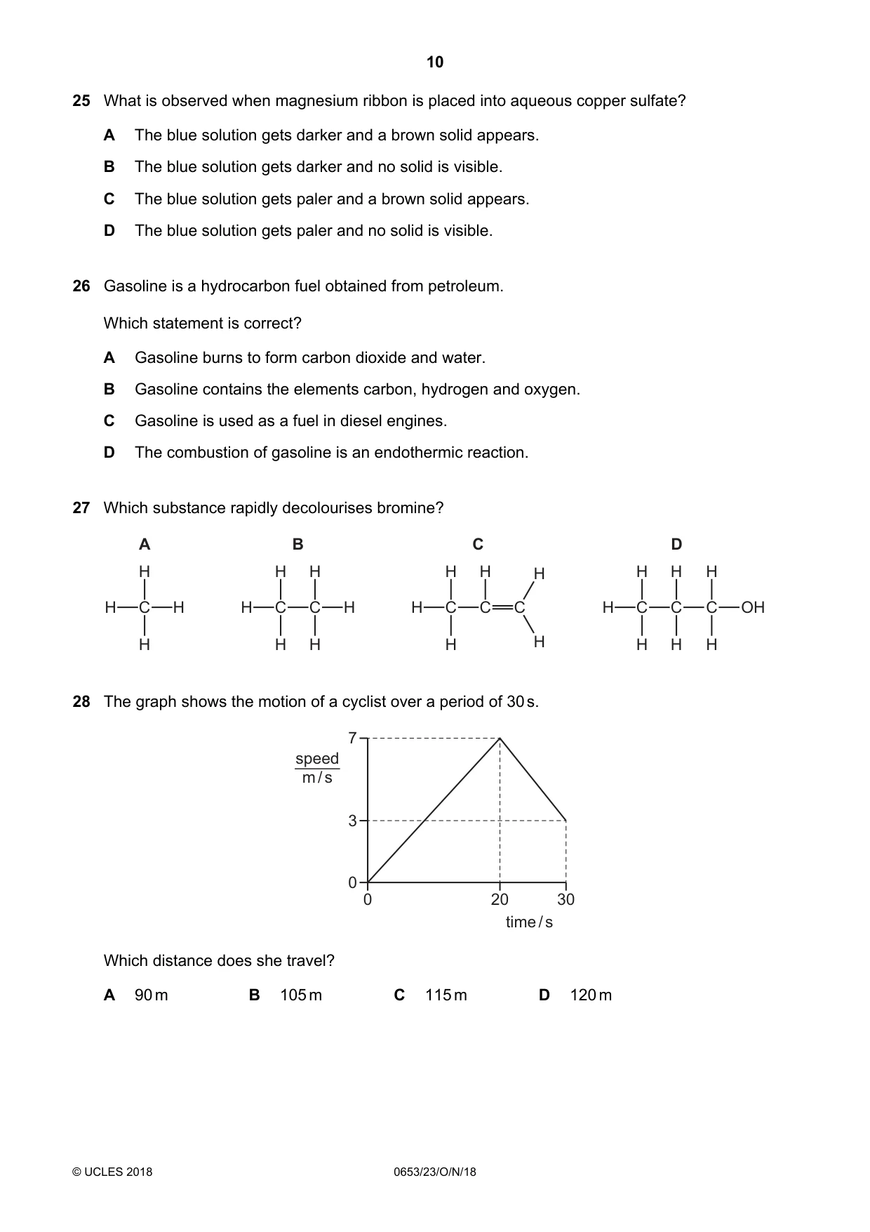 Cambridge IGCSE Science - Combined 0653 2018 Oct/Nov Paper 2 · Variant 3 question paper, page 10 of 16