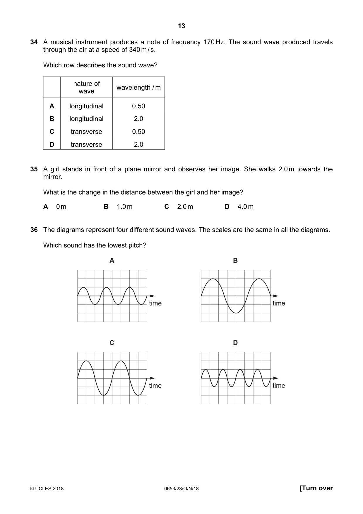Cambridge IGCSE Science - Combined 0653 2018 Oct/Nov Paper 2 · Variant 3 question paper, page 13 of 16