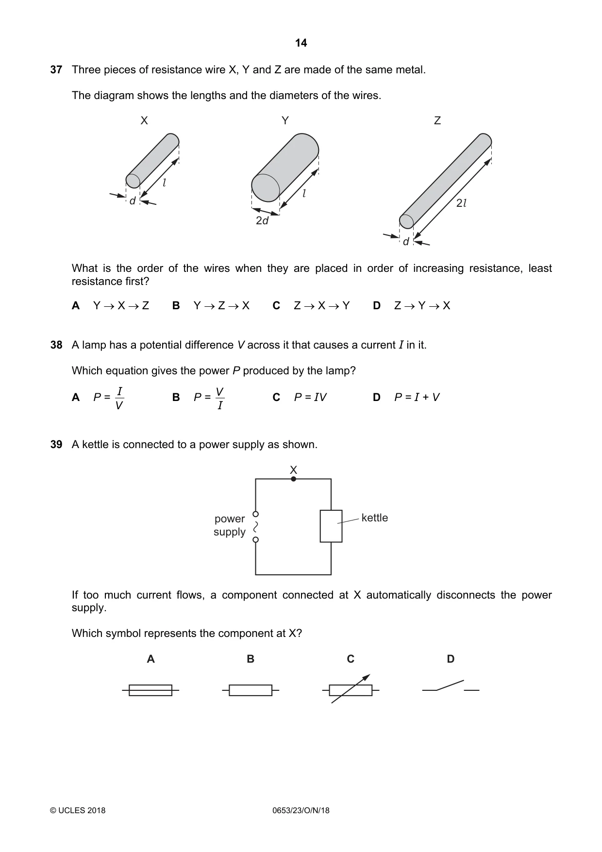 Cambridge IGCSE Science - Combined 0653 2018 Oct/Nov Paper 2 · Variant 3 question paper, page 14 of 16