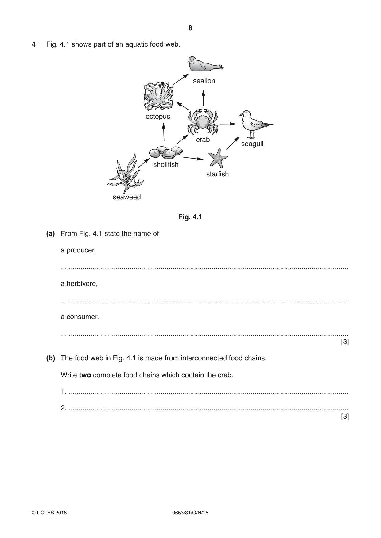 Cambridge IGCSE Science - Combined 0653 2018 Oct/Nov Paper 3 · Variant 1 question paper, page 8 of 20