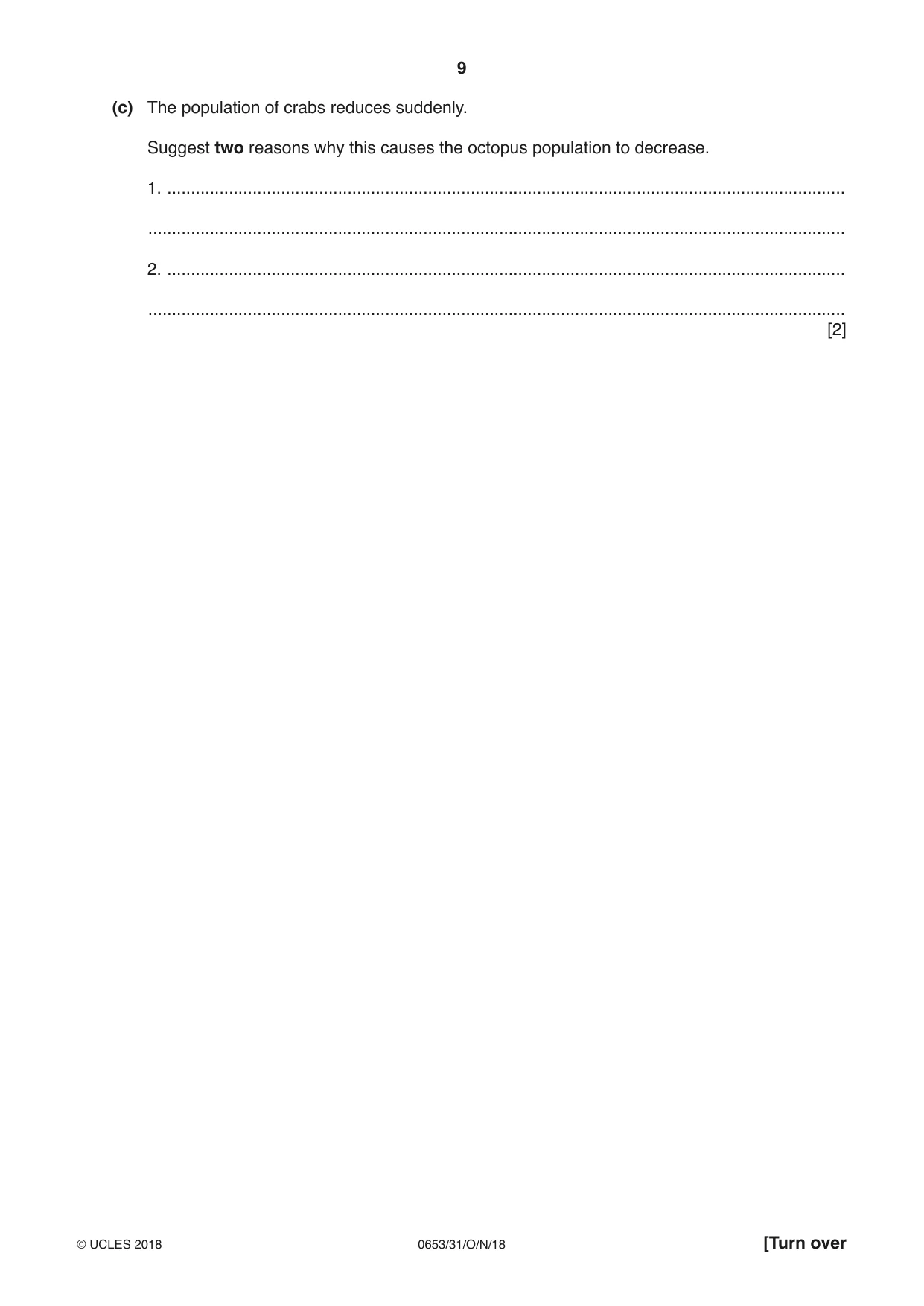 Cambridge IGCSE Science - Combined 0653 2018 Oct/Nov Paper 3 · Variant 1 question paper, page 9 of 20