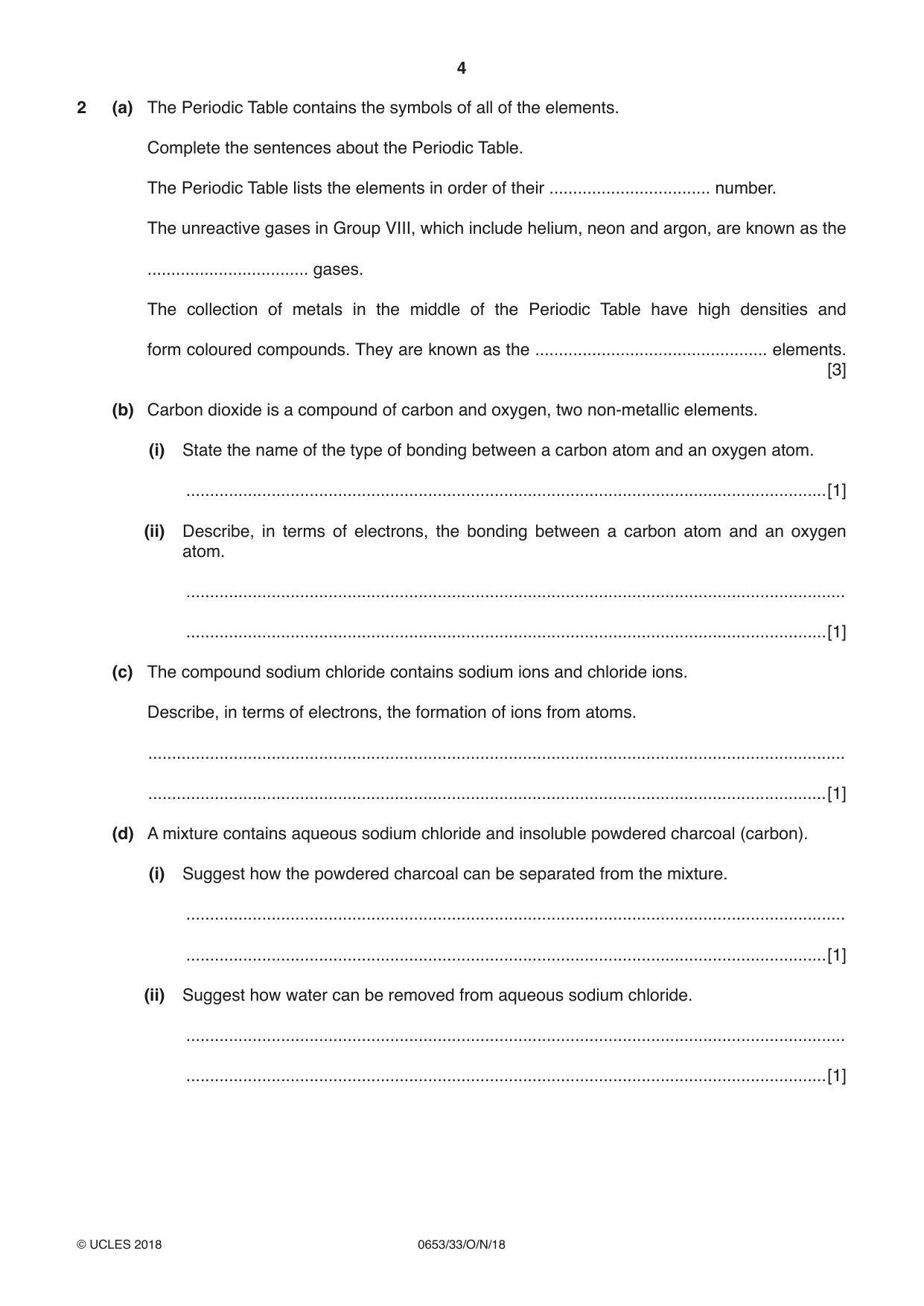 Cambridge IGCSE Science - Combined 0653 2018 Oct/Nov Paper 3 · Variant 3 question paper, page 4 of 20