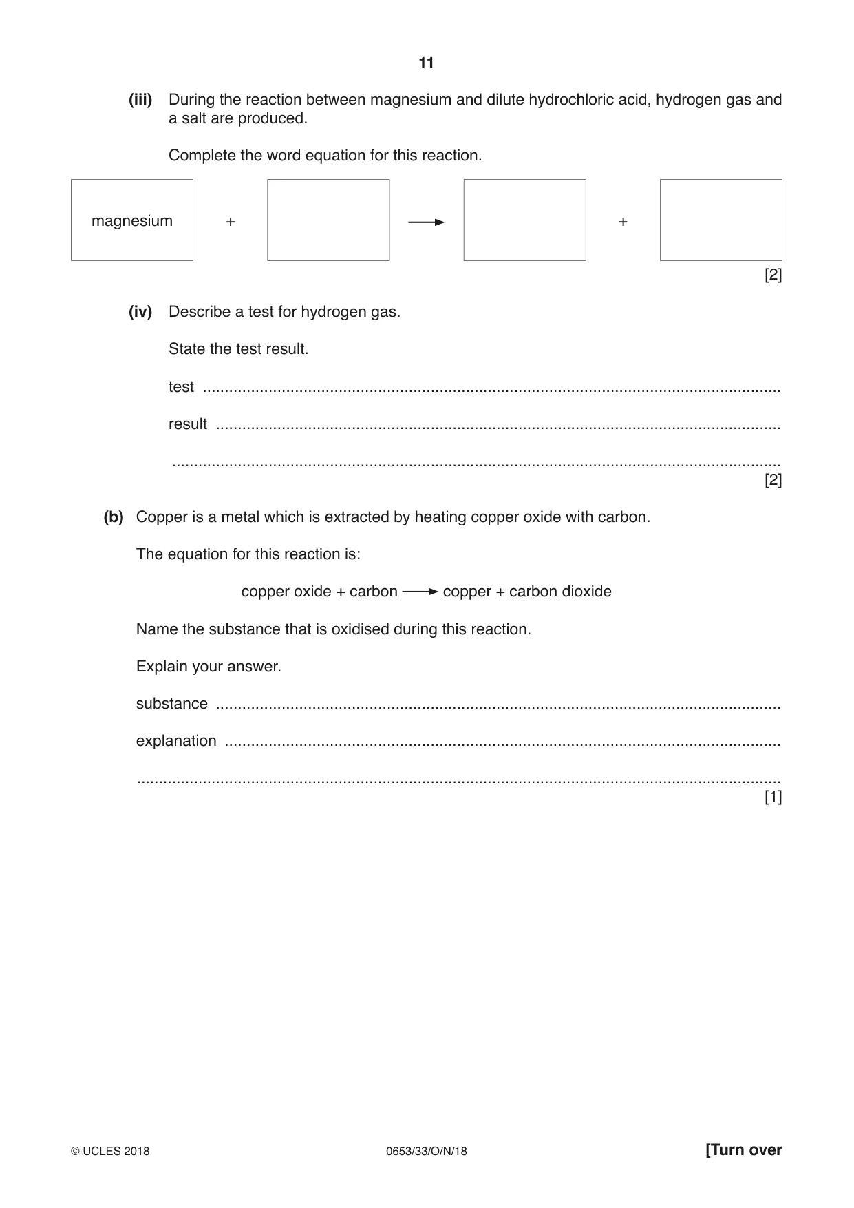 Cambridge IGCSE Science - Combined 0653 2018 Oct/Nov Paper 3 · Variant 3 question paper, page 11 of 20
