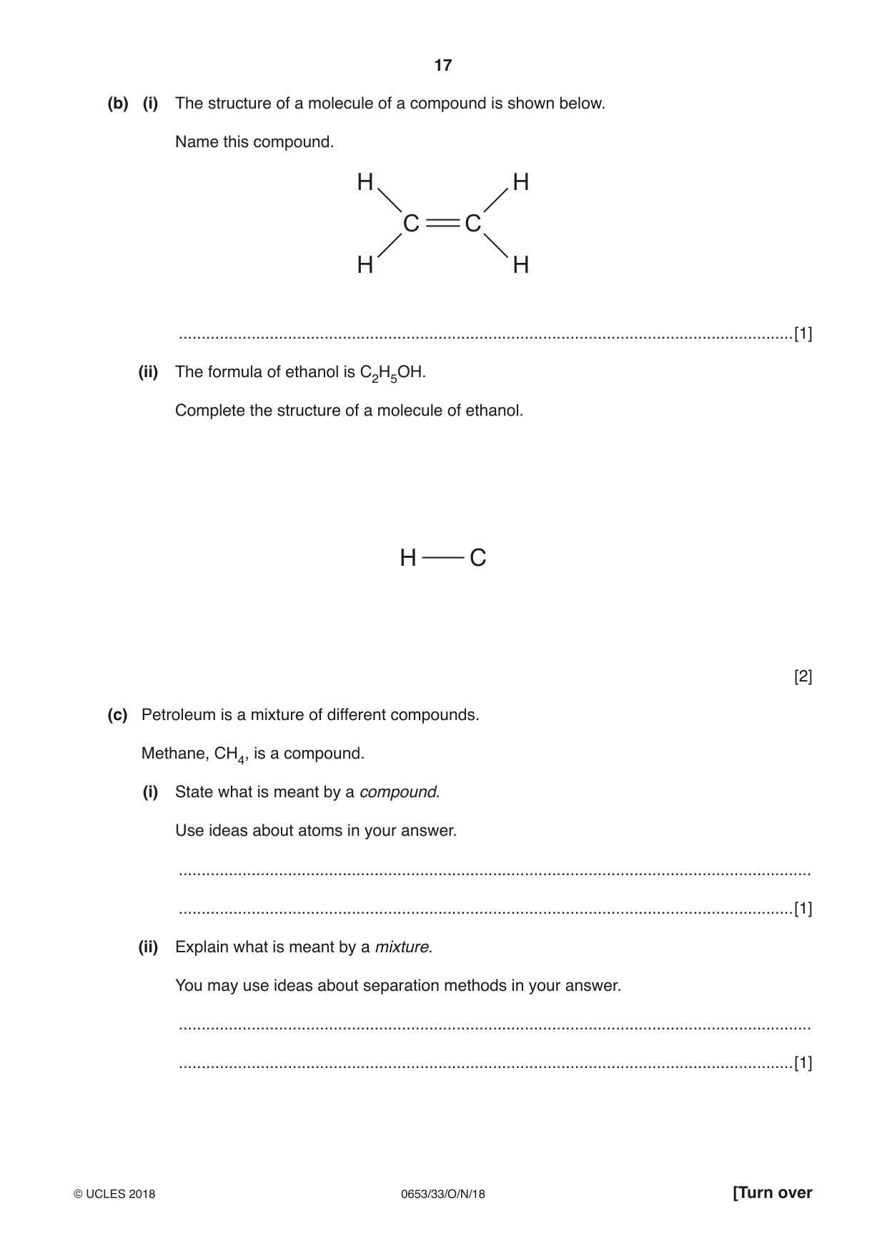 Cambridge IGCSE Science - Combined 0653 2018 Oct/Nov Paper 3 · Variant 3 question paper, page 17 of 20