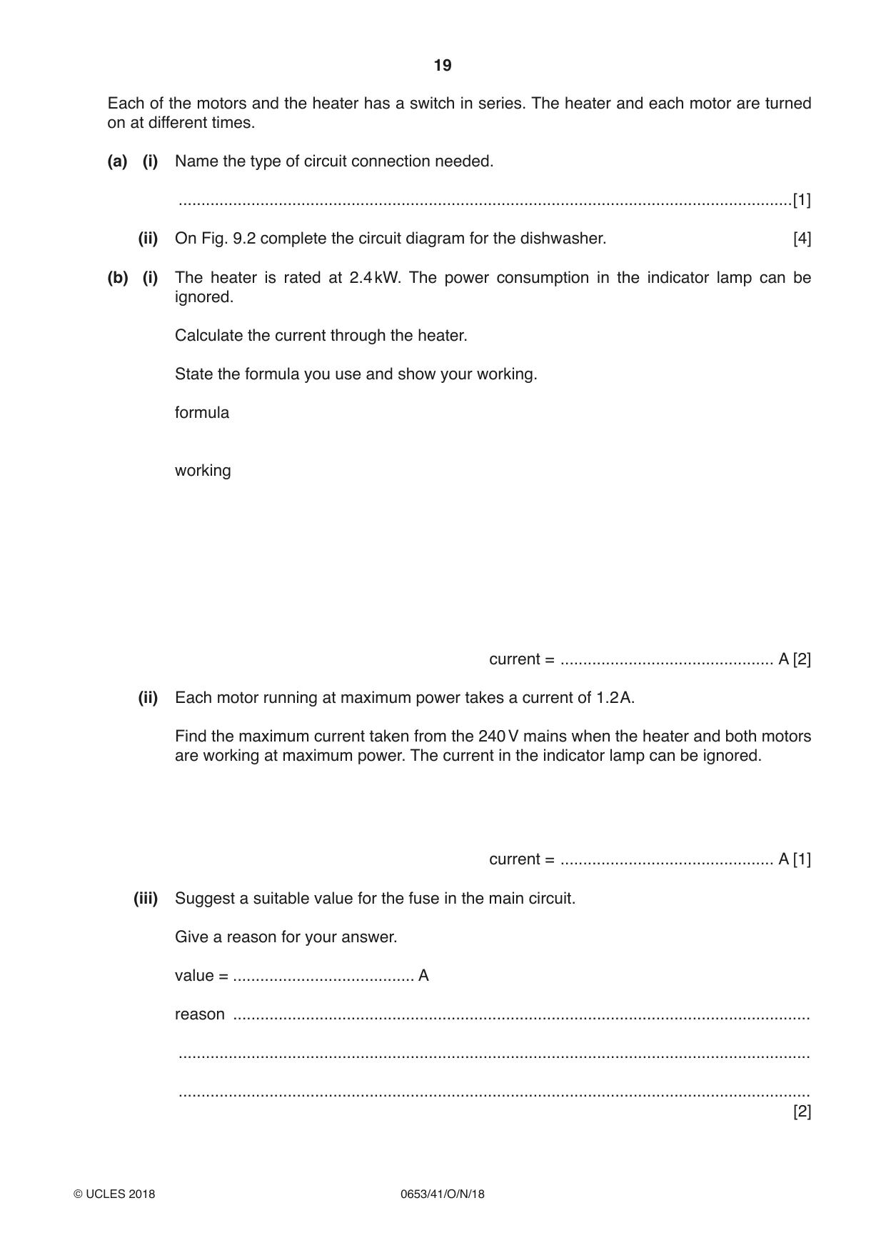 Cambridge IGCSE Science - Combined 0653 2018 Oct/Nov Paper 4 · Variant 1 question paper, page 19 of 20