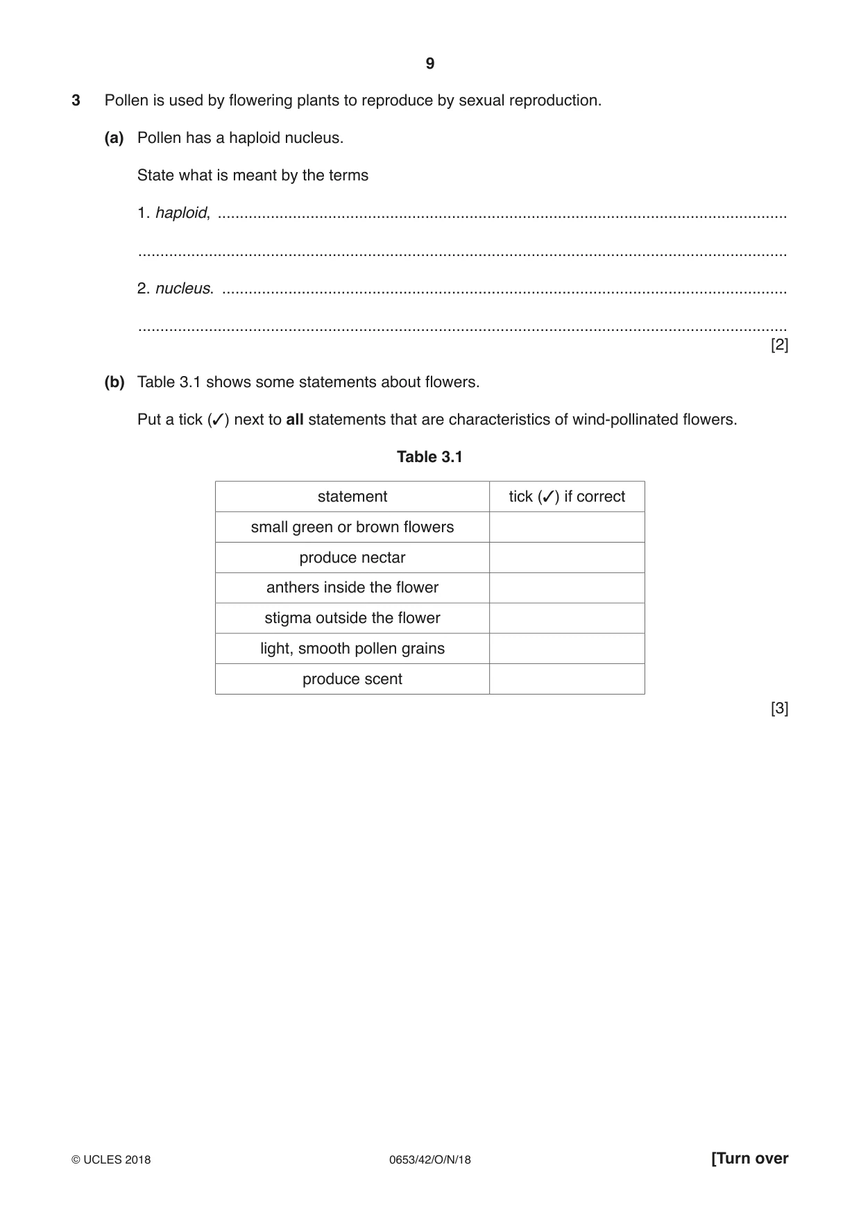 Cambridge IGCSE Science - Combined 0653 2018 Oct/Nov Paper 4 · Variant 2 question paper, page 9 of 24