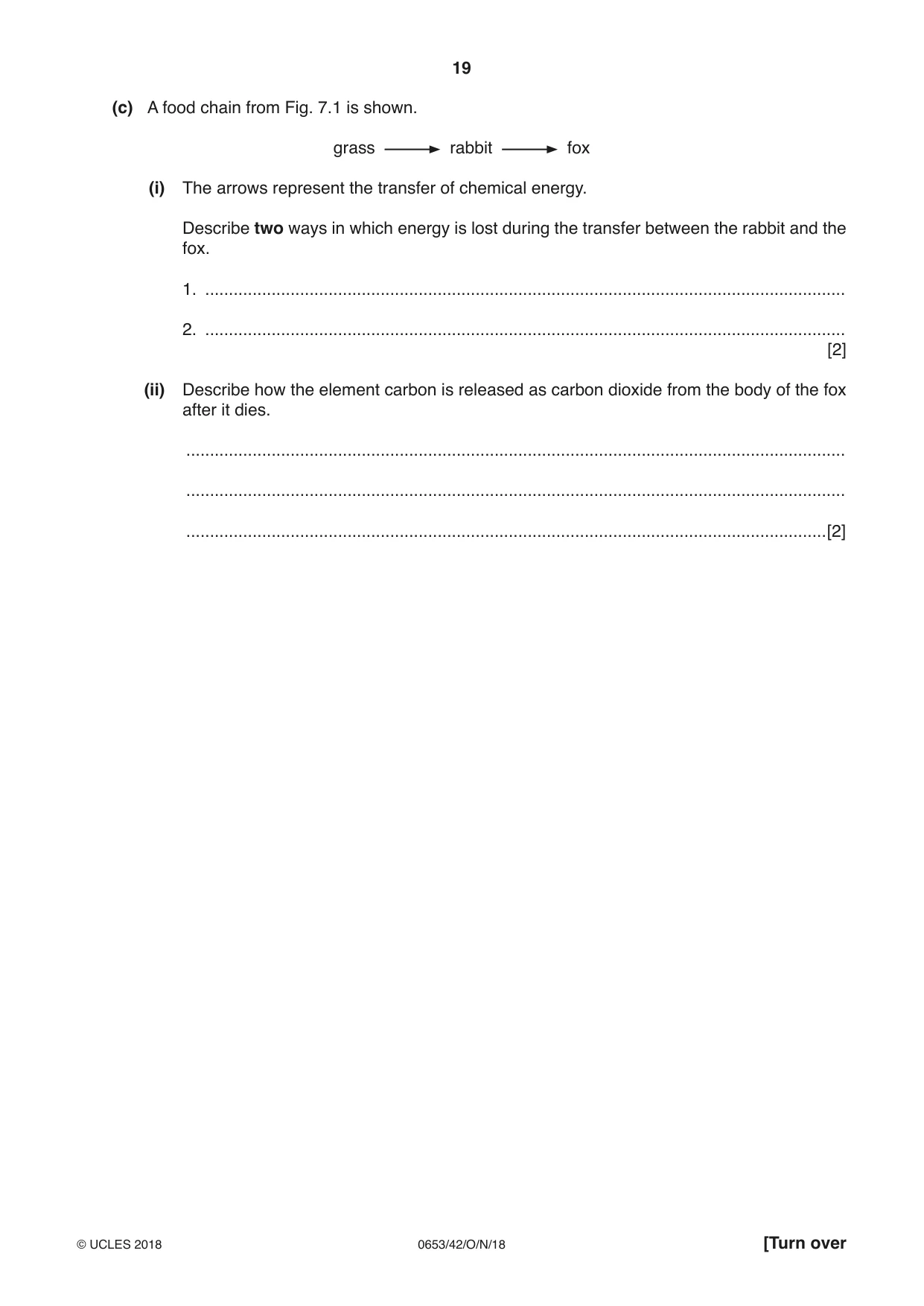 Cambridge IGCSE Science - Combined 0653 2018 Oct/Nov Paper 4 · Variant 2 question paper, page 19 of 24