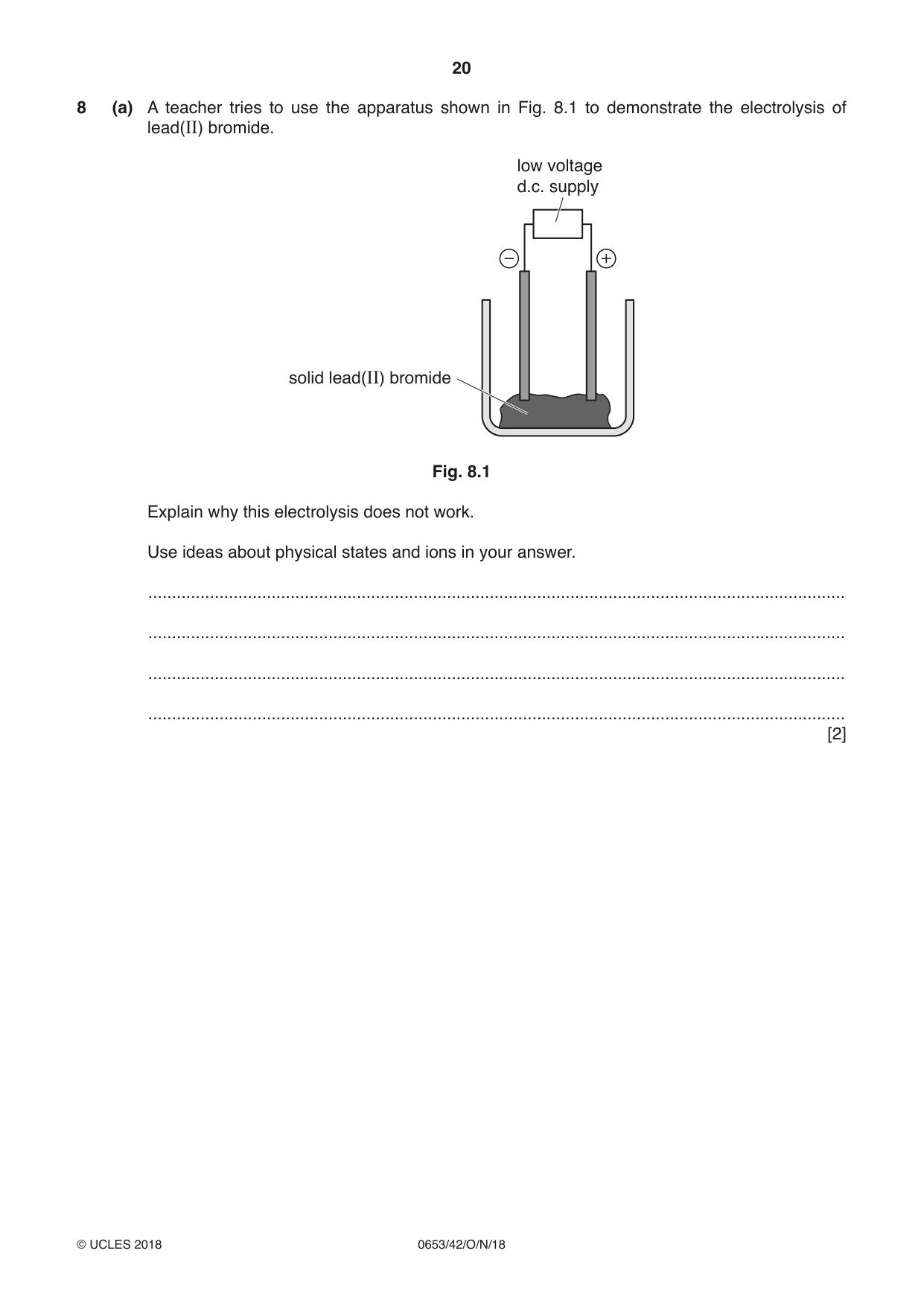 Cambridge IGCSE Science - Combined 0653 2018 Oct/Nov Paper 4 · Variant 2 question paper, page 20 of 24