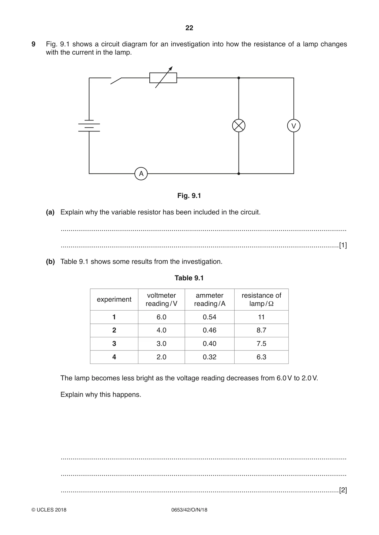 Cambridge IGCSE Science - Combined 0653 2018 Oct/Nov Paper 4 · Variant 2 question paper, page 22 of 24